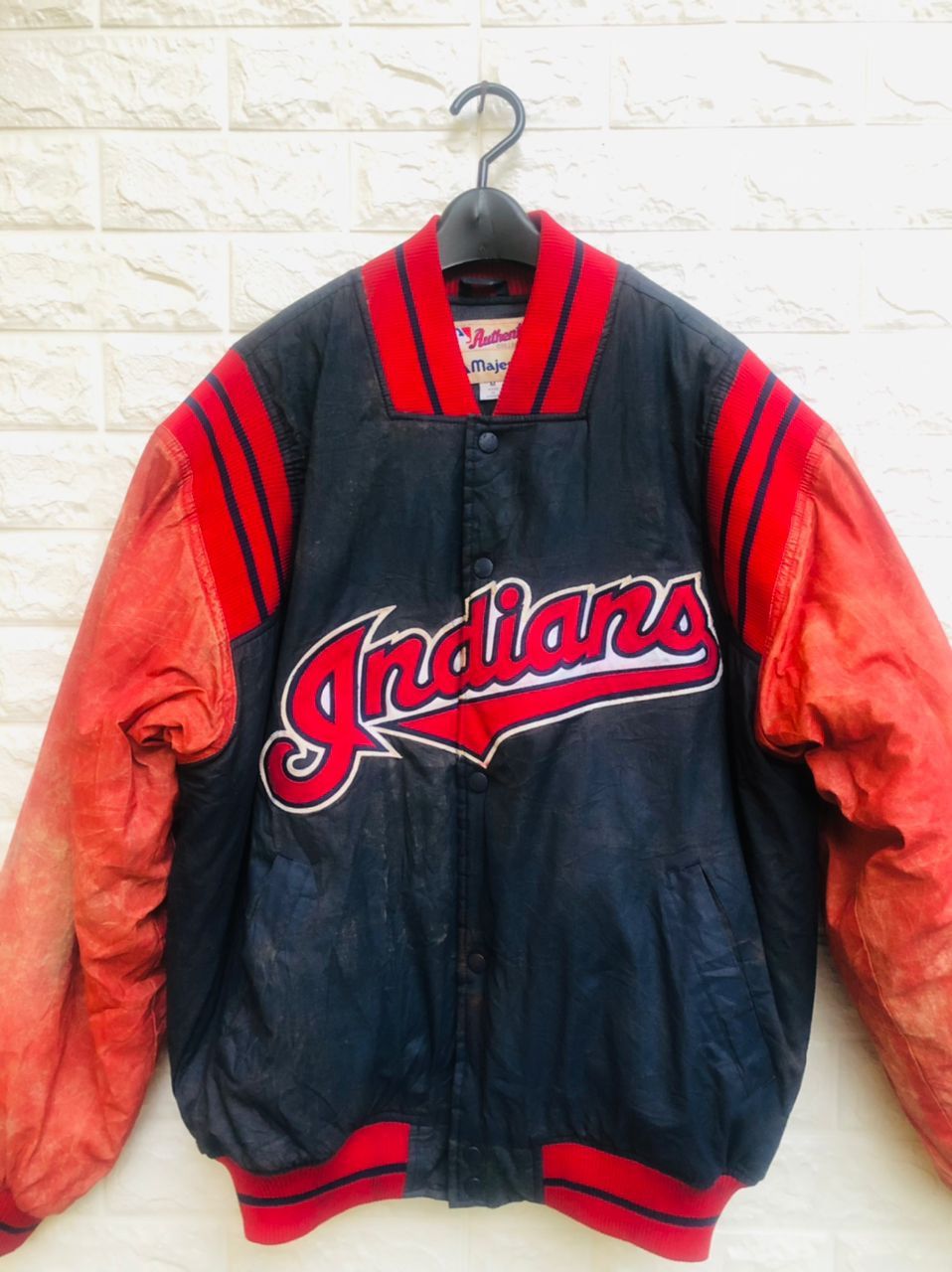 Japanese Brand × Vintage Vintage Indians Majestic Baseball Japanese Fashion Style Size US L / EU 52-54 / 3 - 3 Thumbnail