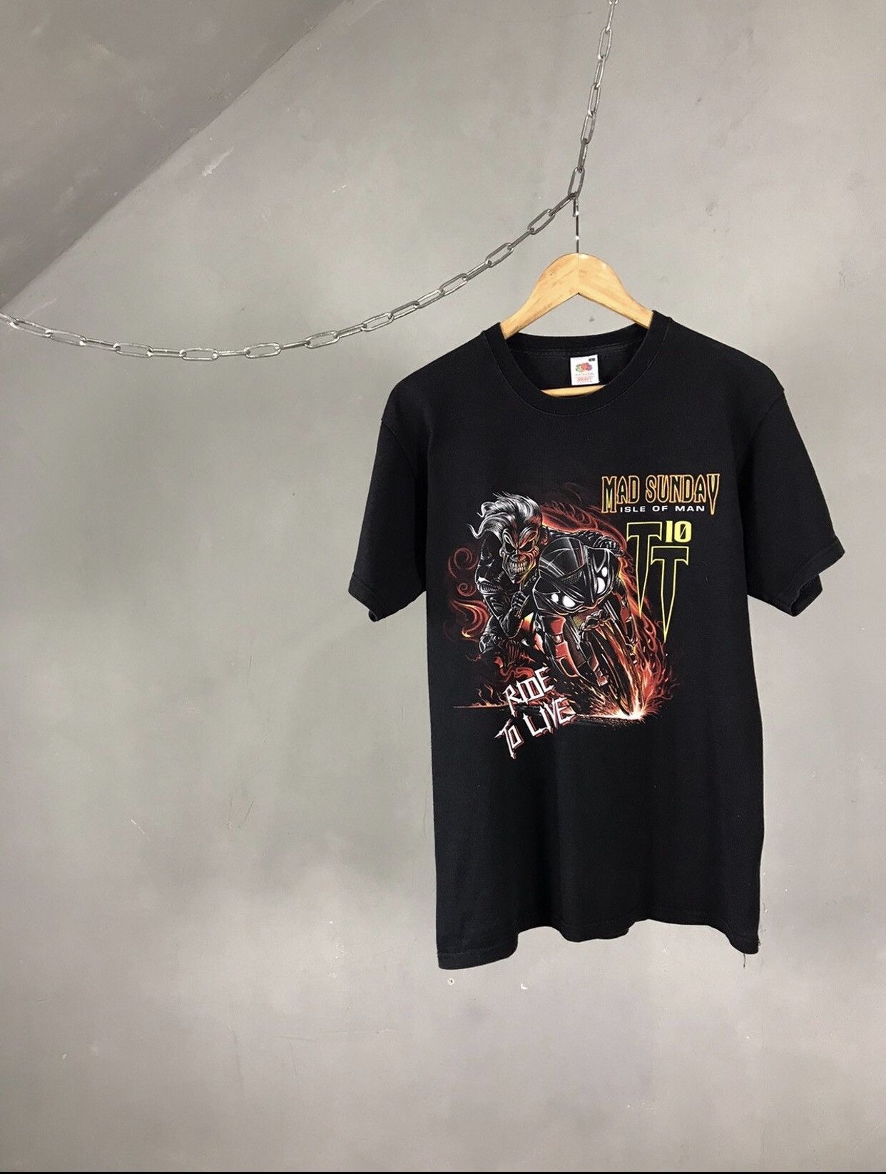 Vintage Mad Sunday Isle Of Man Vintage Skull Racing Tee Size US L / EU 52-54 / 3 - 1 Thumbnail