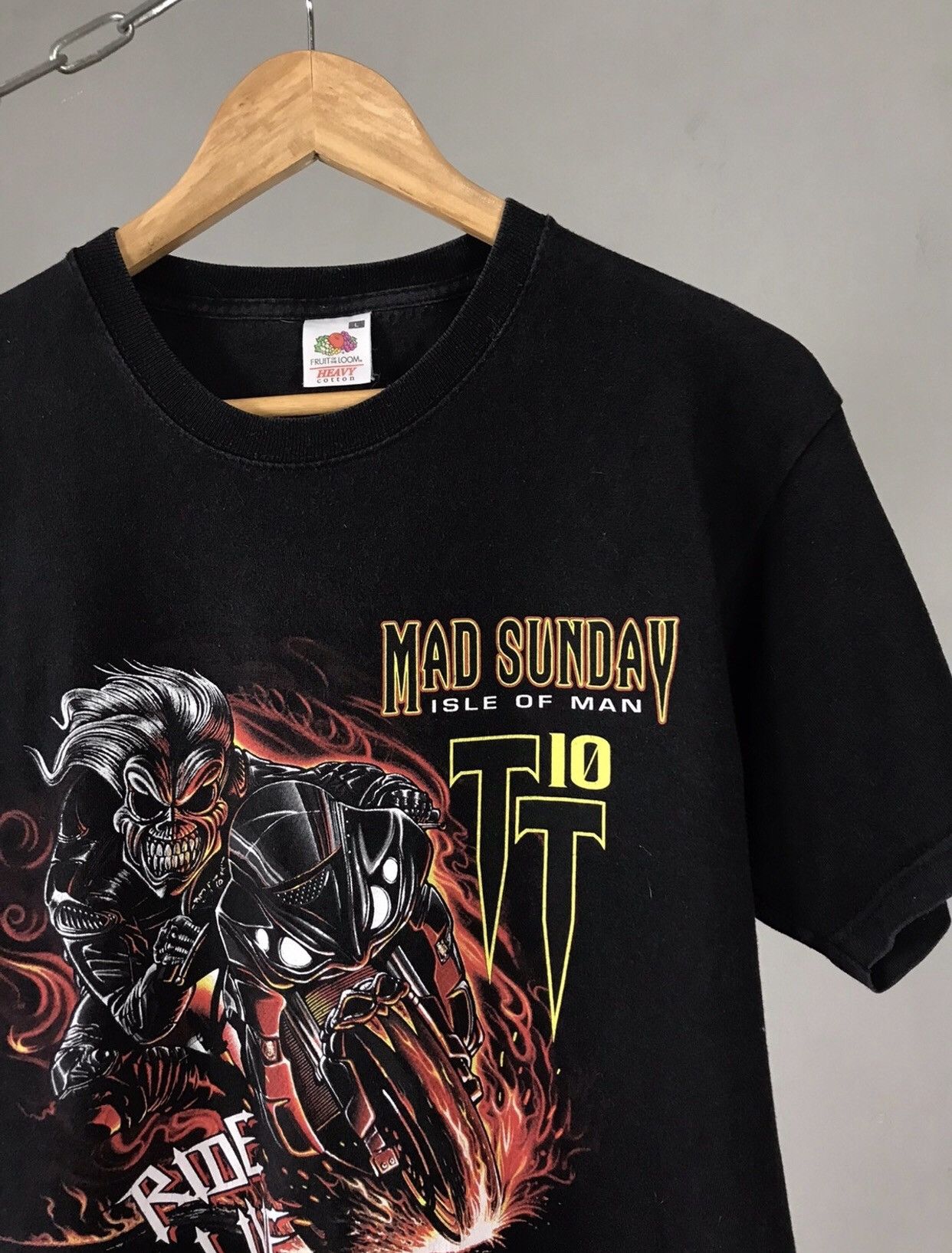 Vintage Mad Sunday Isle Of Man Vintage Skull Racing Tee Size US L / EU 52-54 / 3 - 3 Thumbnail