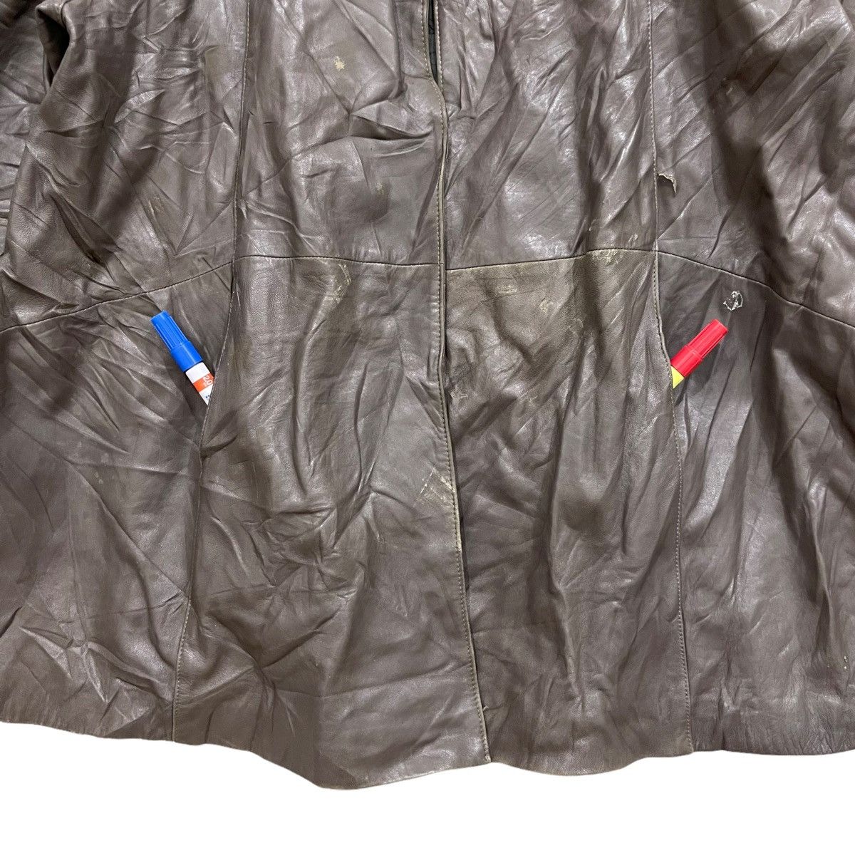 Balenciaga Super Rare Vintage 80s BALENCIAGA Leather Coat Jacket Size L / US 10 / IT 46 - 9 Thumbnail