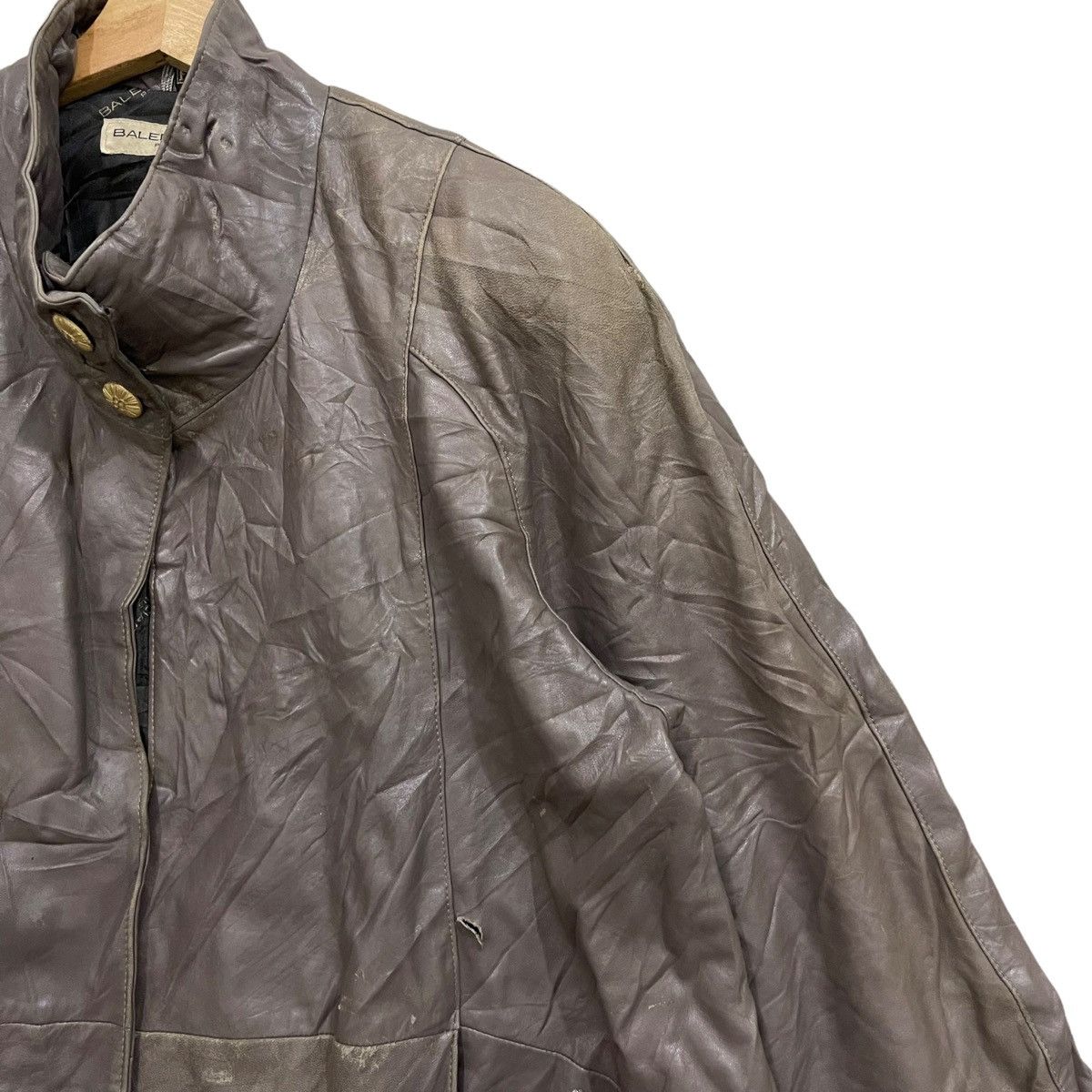 Balenciaga Super Rare Vintage 80s BALENCIAGA Leather Coat Jacket Size L / US 10 / IT 46 - 7 Thumbnail