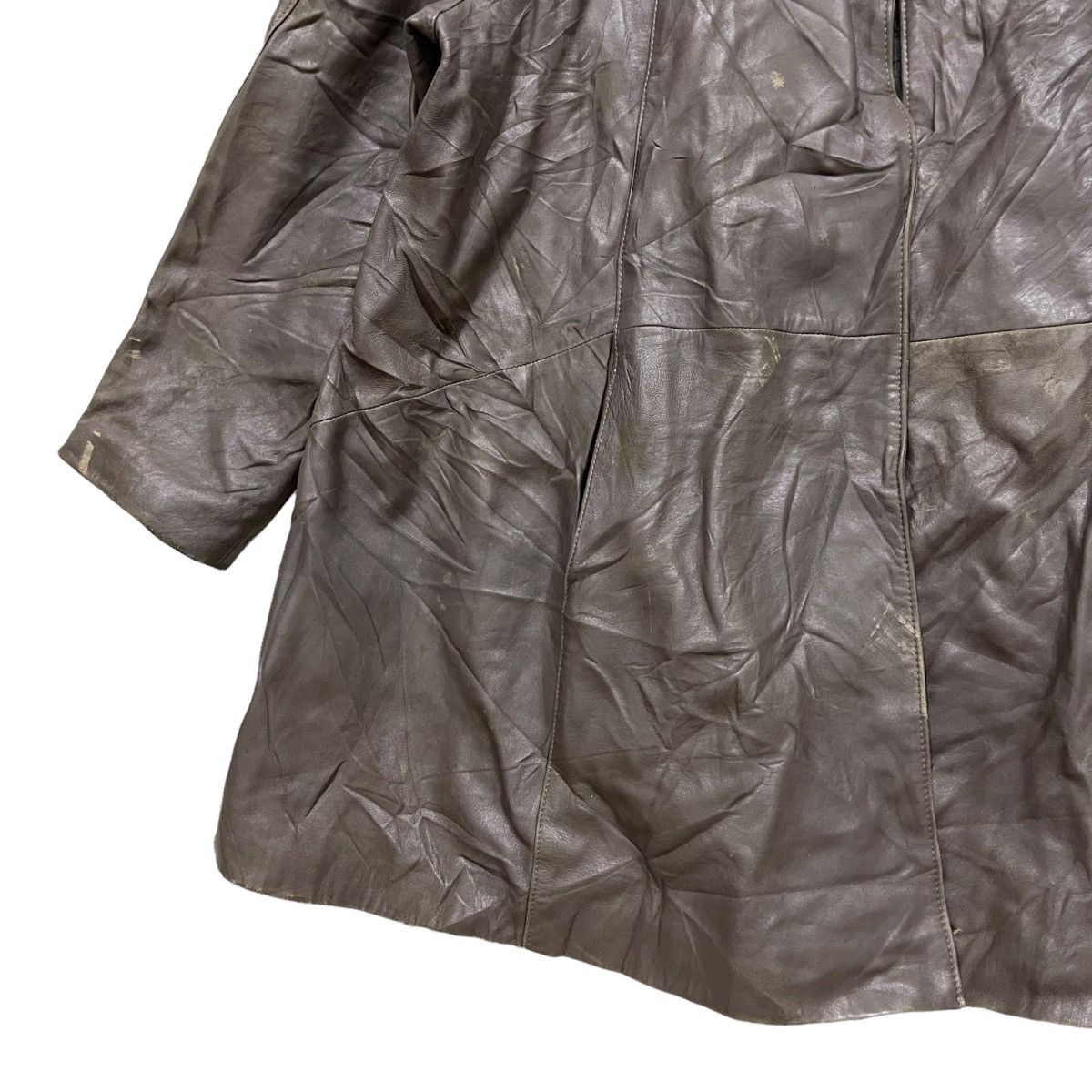 Balenciaga Super Rare Vintage 80s BALENCIAGA Leather Coat Jacket Size L / US 10 / IT 46 - 4 Thumbnail