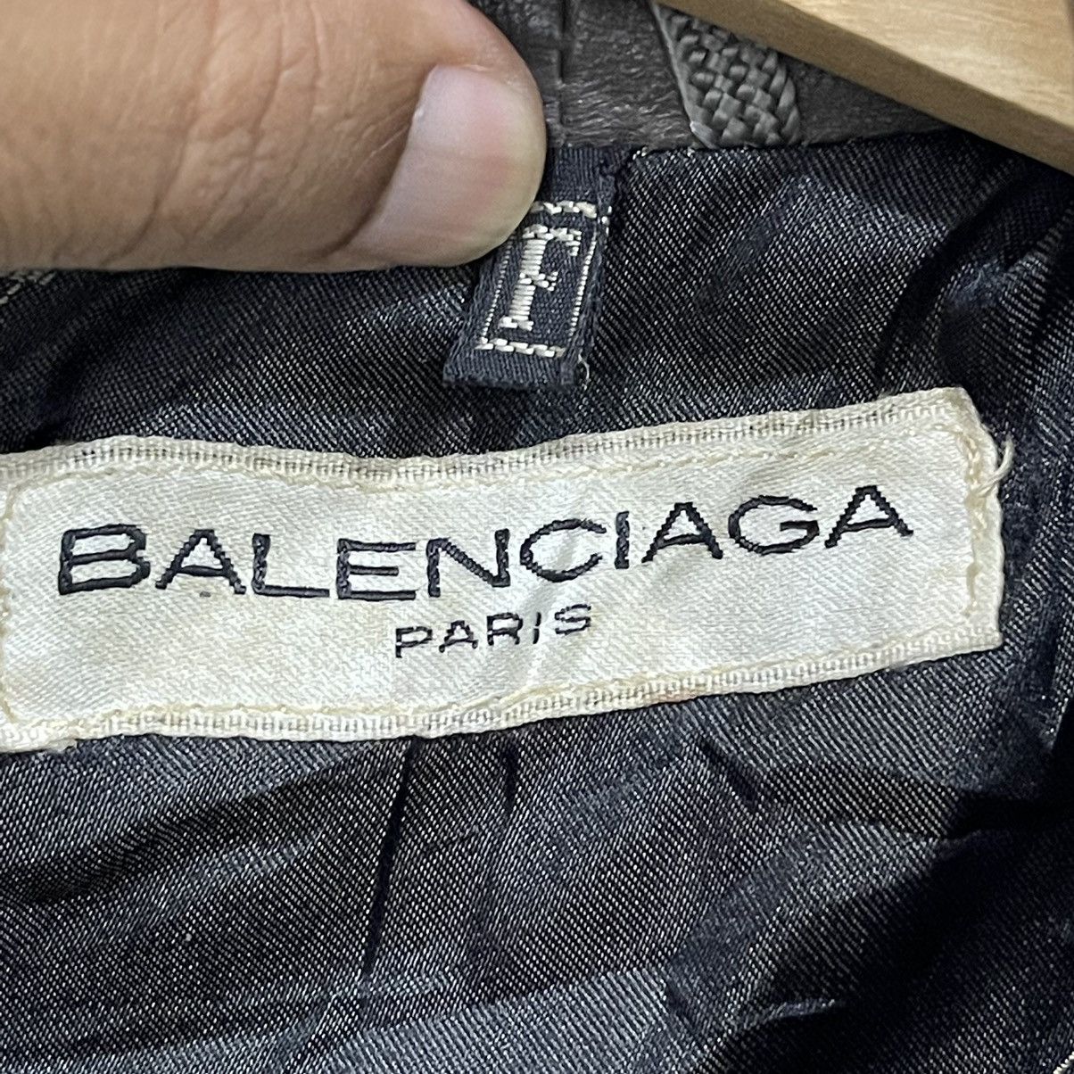 Balenciaga Super Rare Vintage 80s BALENCIAGA Leather Coat Jacket Size L / US 10 / IT 46 - 15 Thumbnail