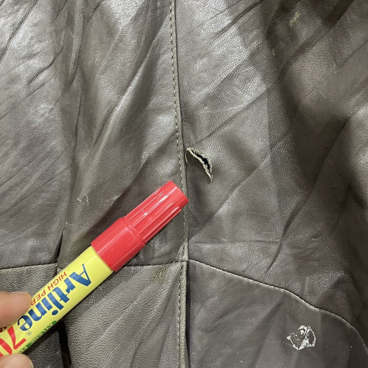 Balenciaga Super Rare Vintage 80s BALENCIAGA Leather Coat Jacket Size L / US 10 / IT 46 - 21 Thumbnail