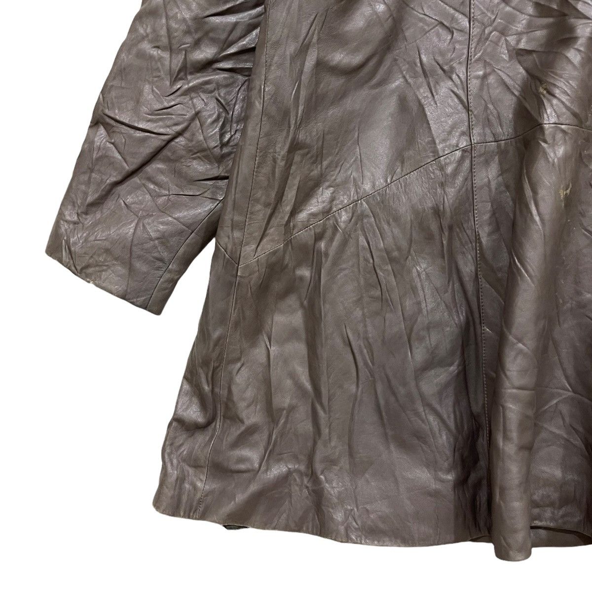 Balenciaga Super Rare Vintage 80s BALENCIAGA Leather Coat Jacket Size L / US 10 / IT 46 - 12 Thumbnail