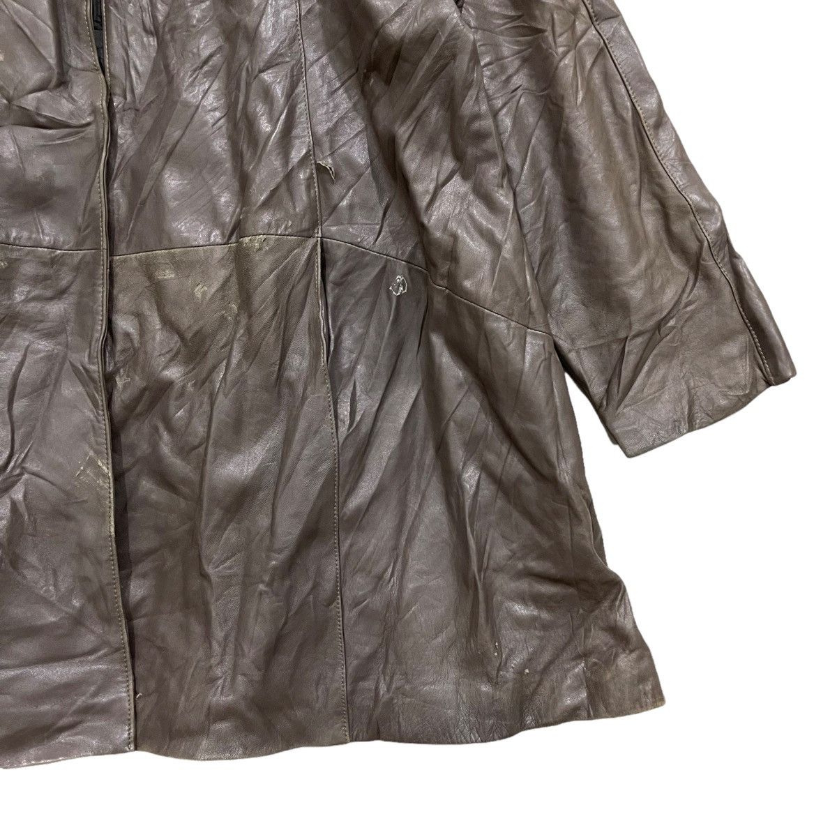 Balenciaga Super Rare Vintage 80s BALENCIAGA Leather Coat Jacket Size L / US 10 / IT 46 - 3 Thumbnail