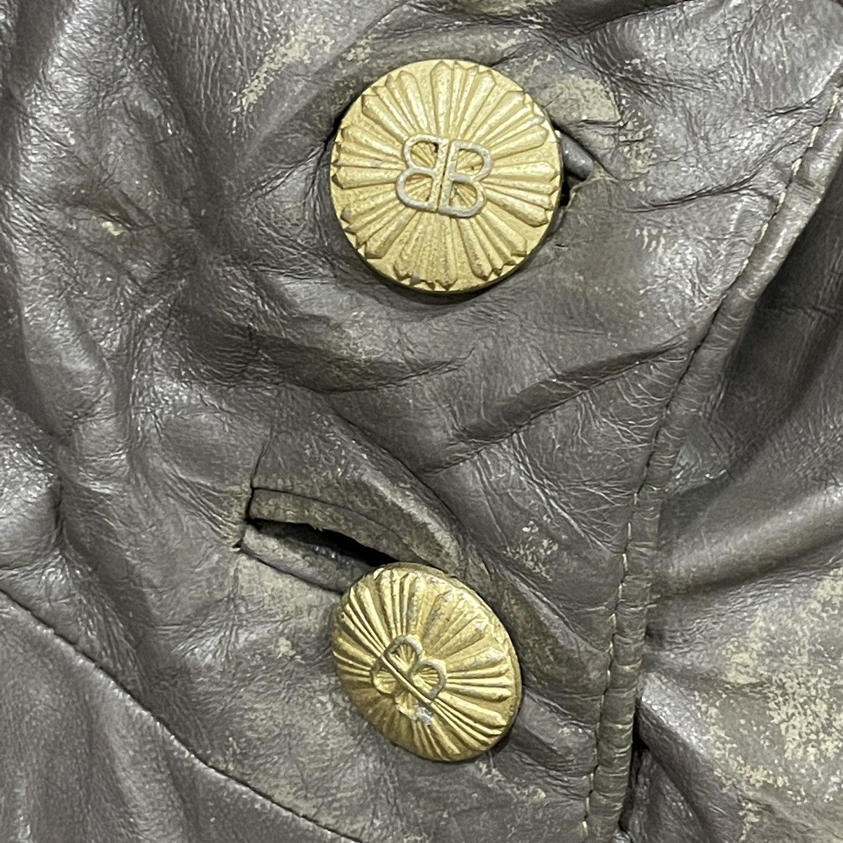 Balenciaga Super Rare Vintage 80s BALENCIAGA Leather Coat Jacket Size L / US 10 / IT 46 - 14 Thumbnail