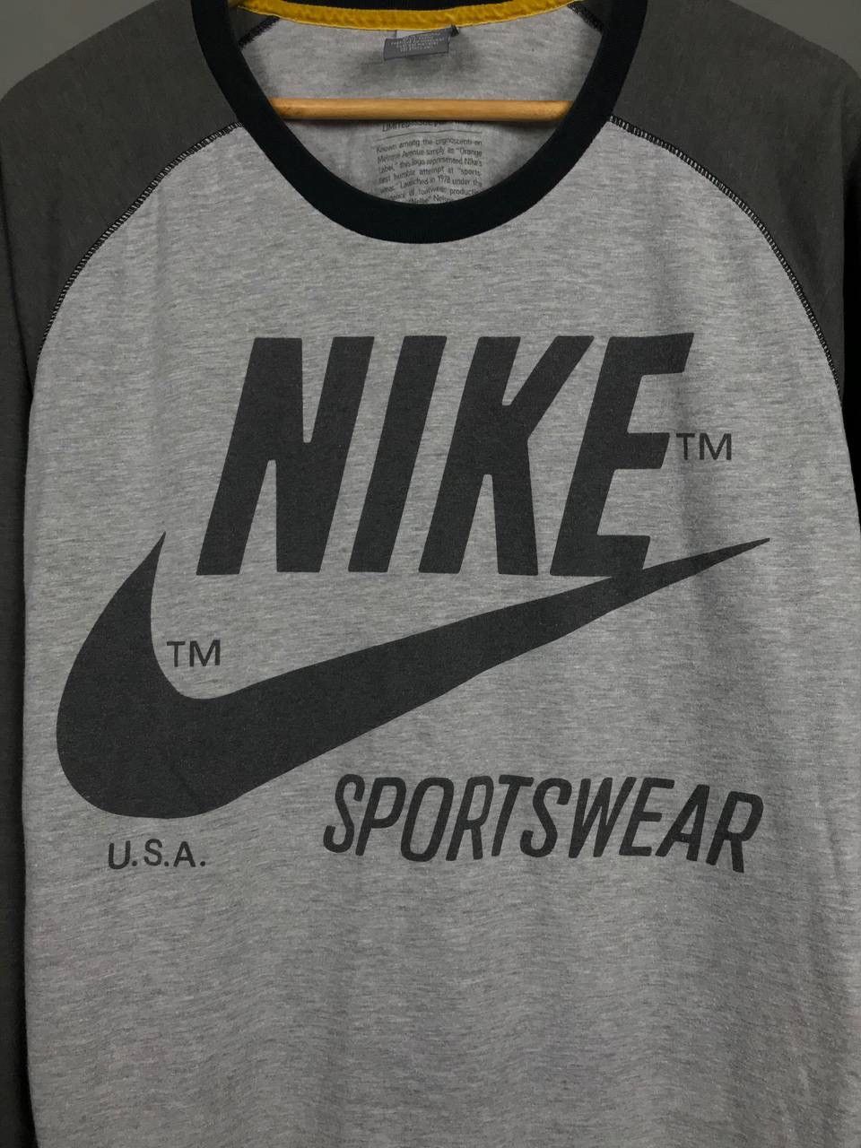 Nike × Vintage Nike big swoosh streetwear vintage limited issue longsleeve Size US XL / EU 56 / 4 - 3 Thumbnail