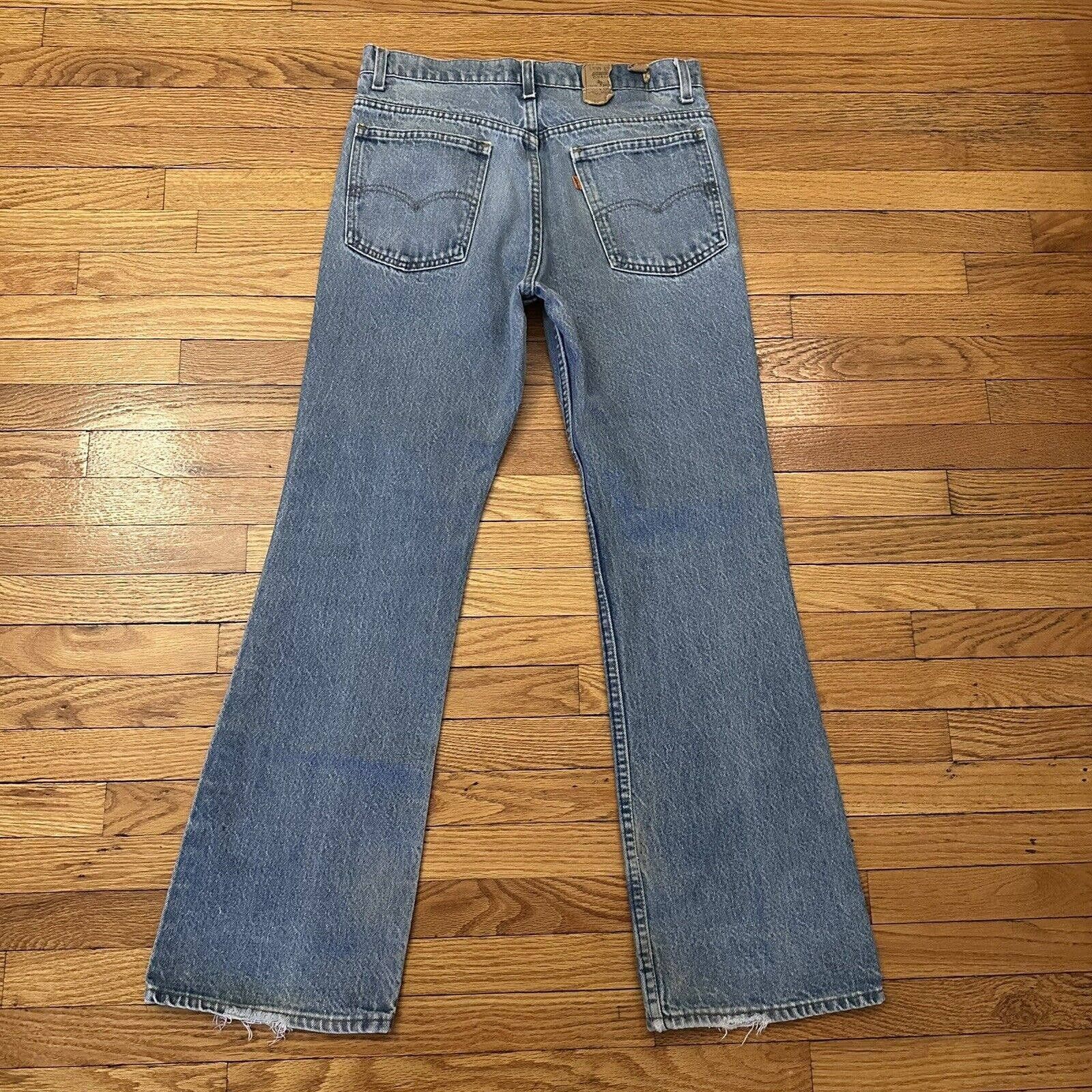 Vintage 80s Levi's 517 Orange Tab Bootcut Denim Jeans 32x32