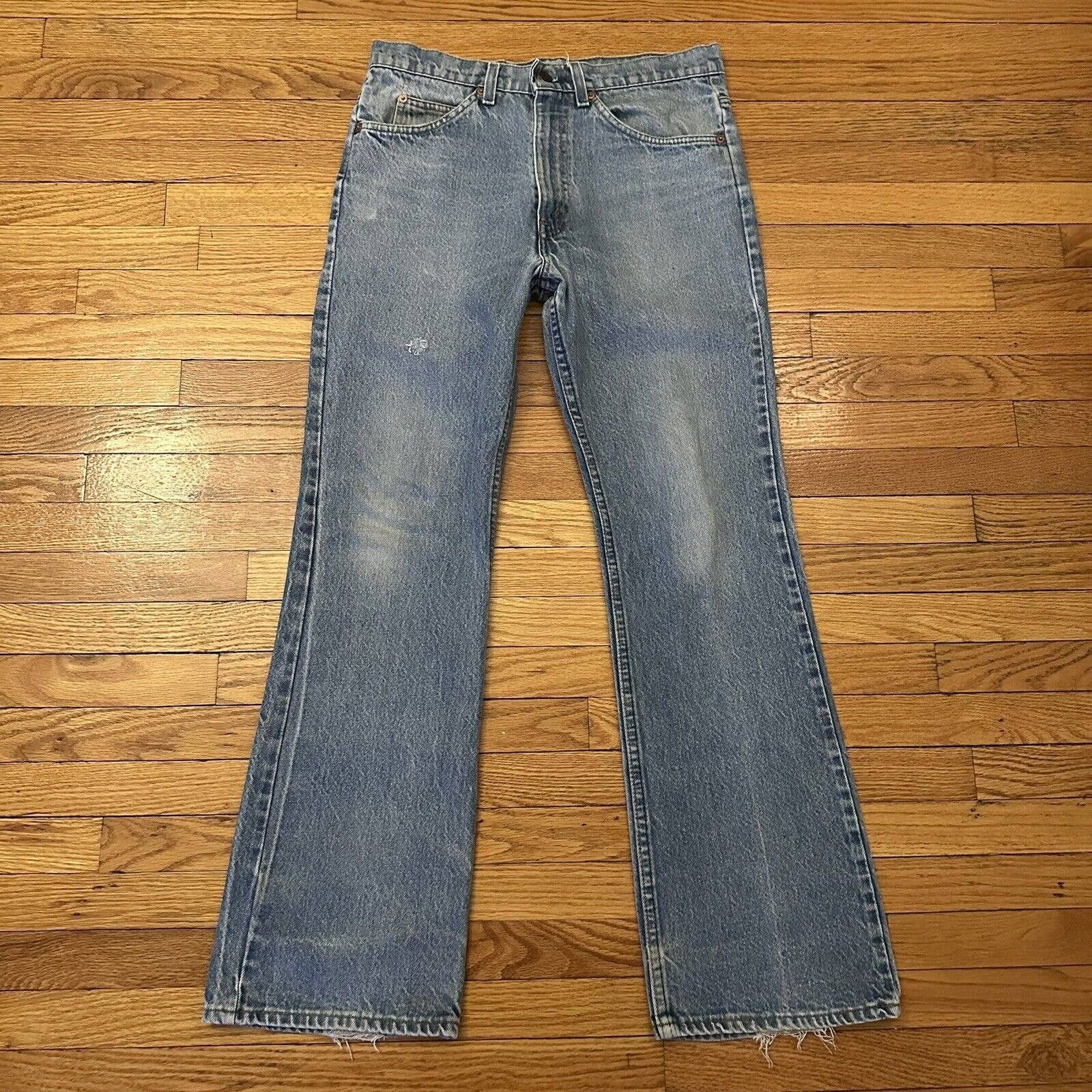 Vintage 80s Levi's 517 Orange Tab Bootcut Denim Jeans 32x32