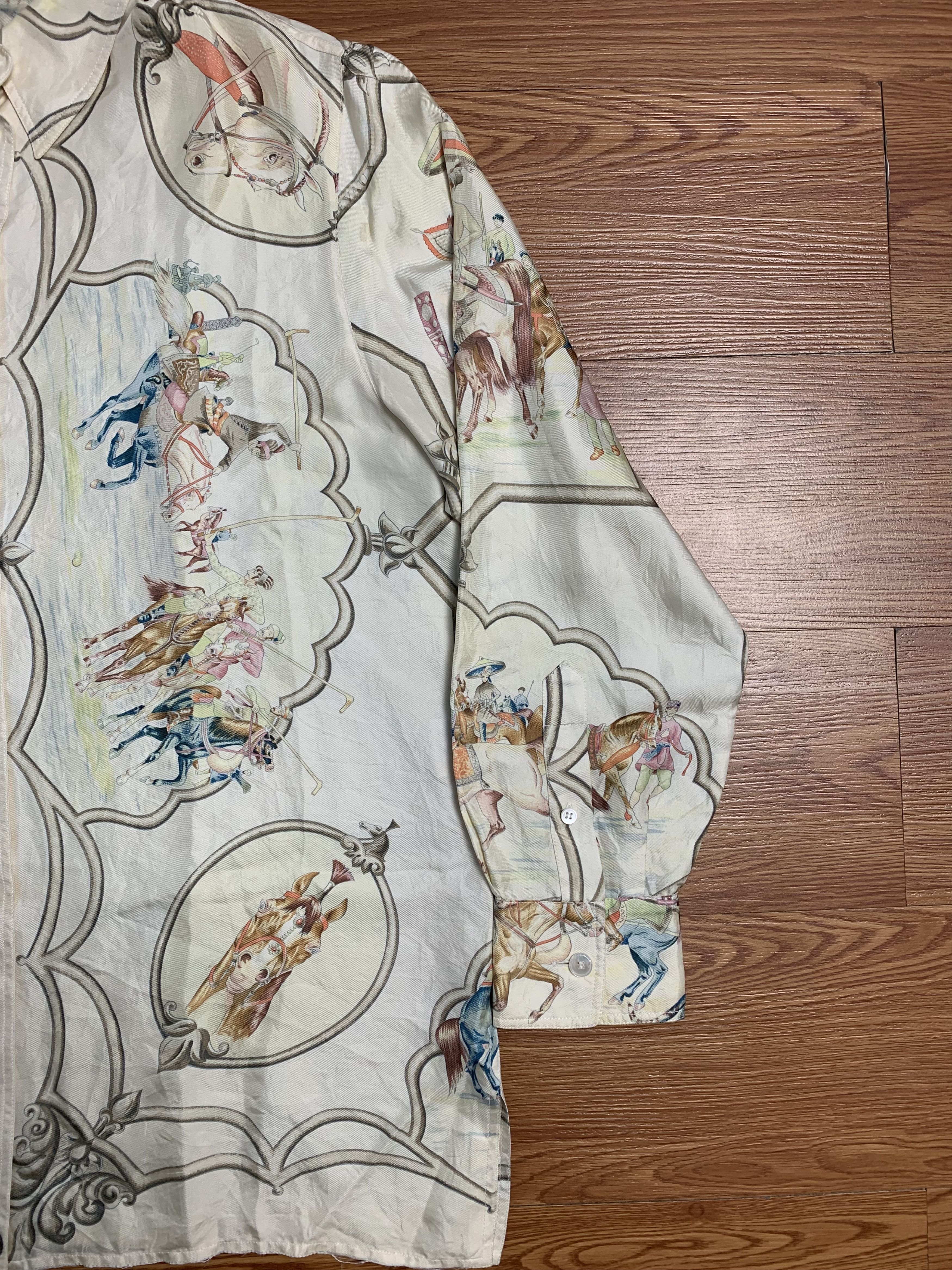 Hermes Hermes Margiela Era “LES CHEVAUX DES MOGHOLS” Button Shirt Size M / US 6-8 / IT 42-44 - 4 Thumbnail