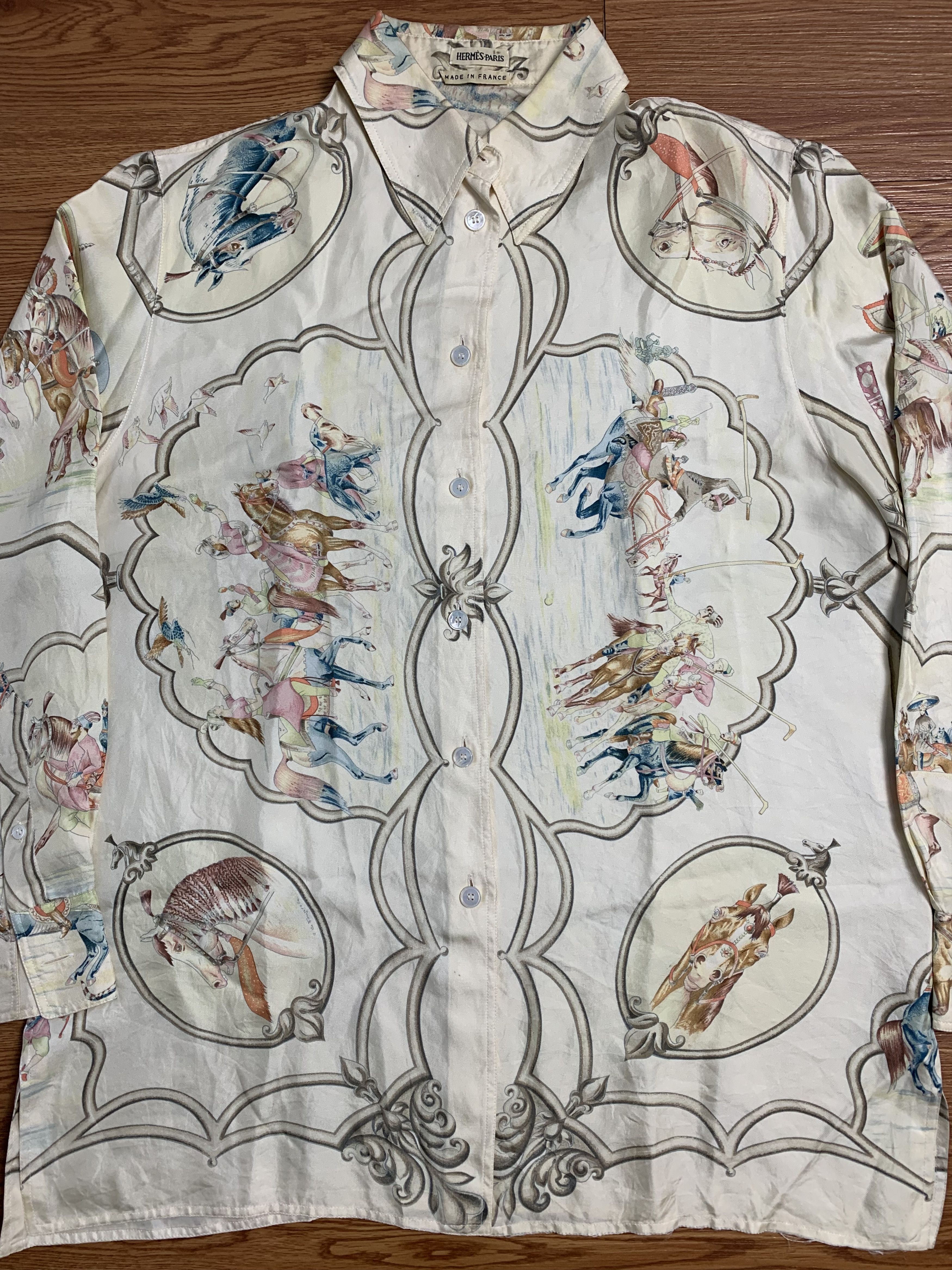 Hermes Hermes Margiela Era “LES CHEVAUX DES MOGHOLS” Button Shirt Size M / US 6-8 / IT 42-44 - 3 Thumbnail