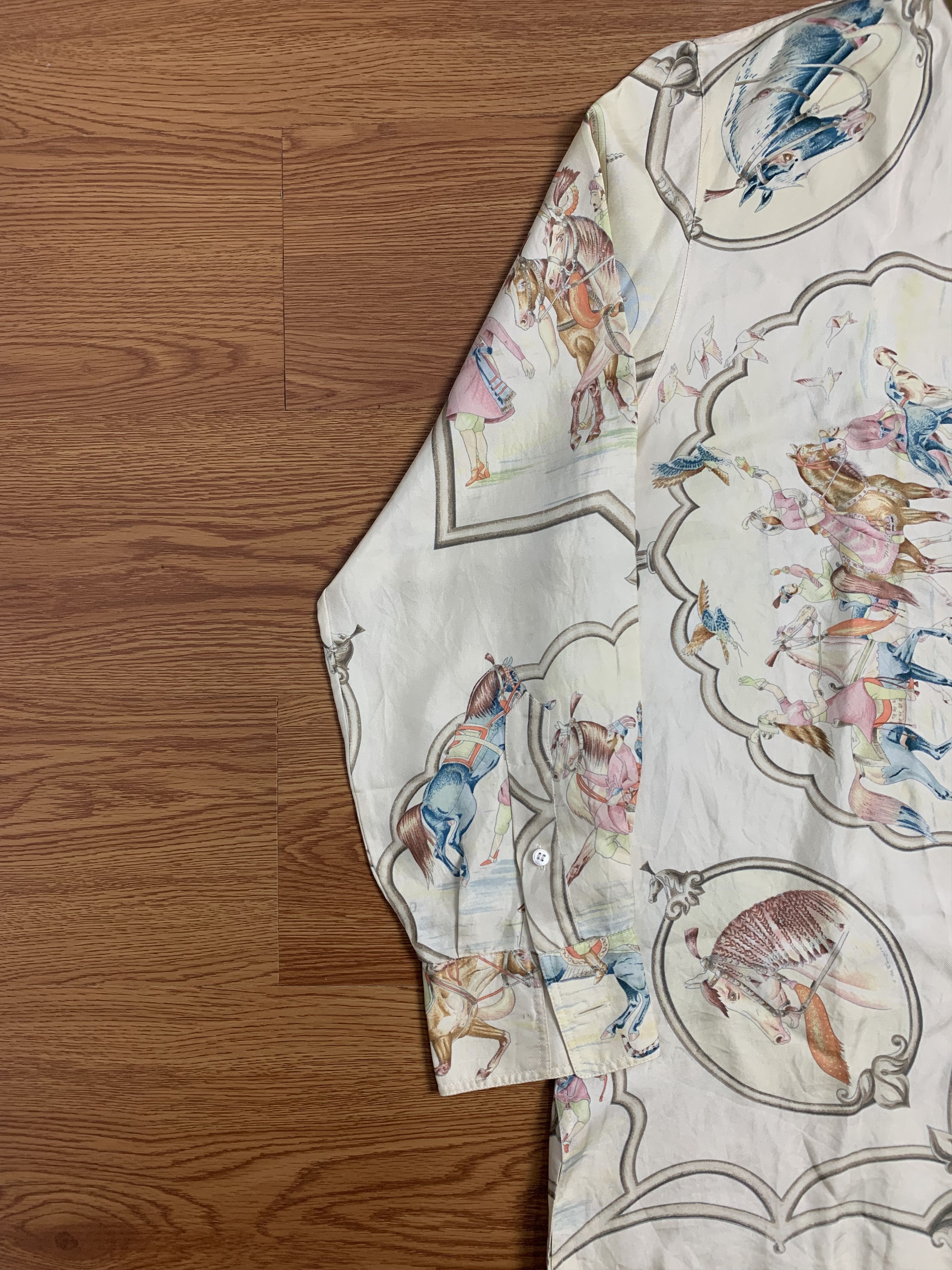 Hermes Hermes Margiela Era “LES CHEVAUX DES MOGHOLS” Button Shirt Size M / US 6-8 / IT 42-44 - 2 Thumbnail