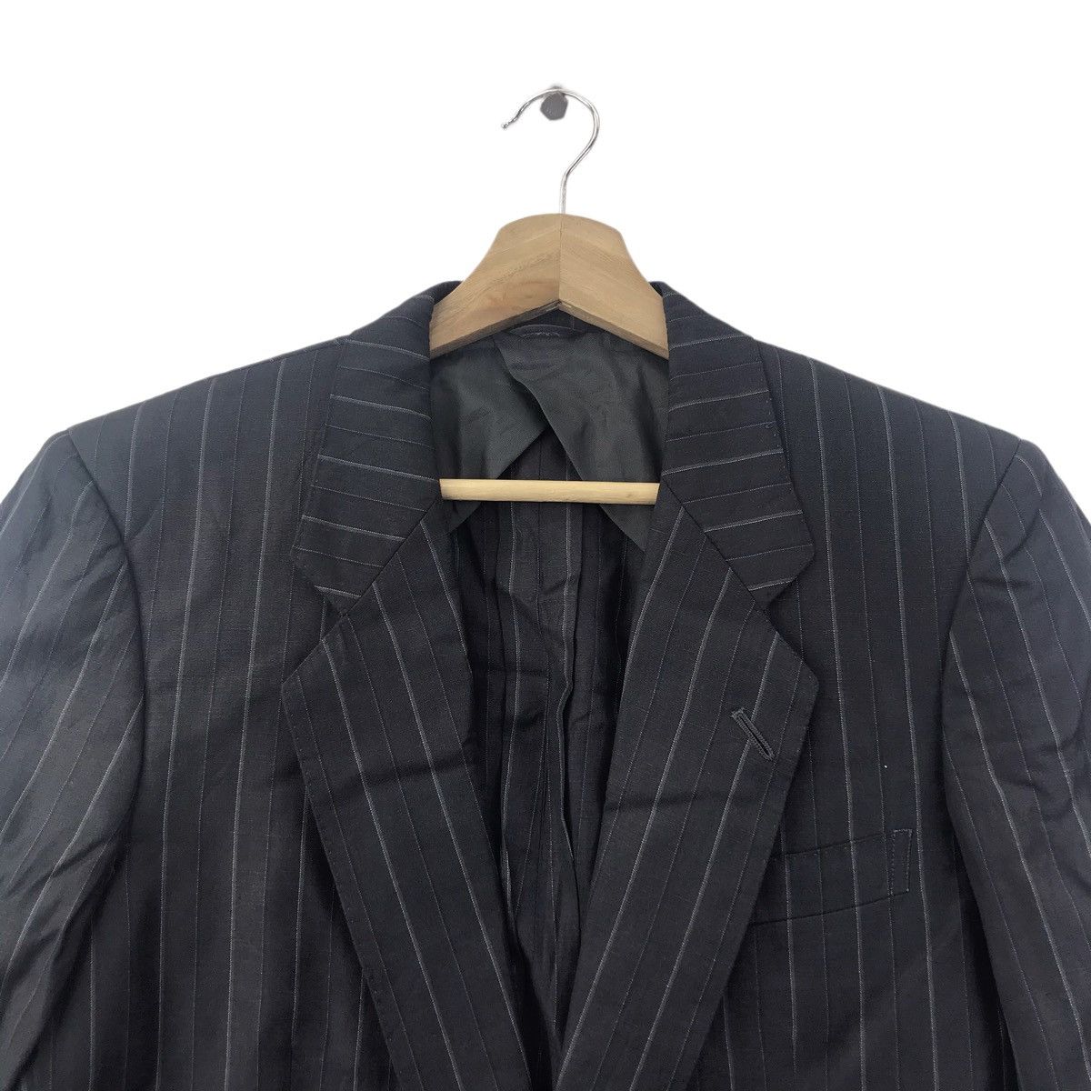 Balenciaga BALENCIAGA PARIS Stripes Navy Blazer Coat Size US M / EU 48-50 / 2 - 2 Thumbnail