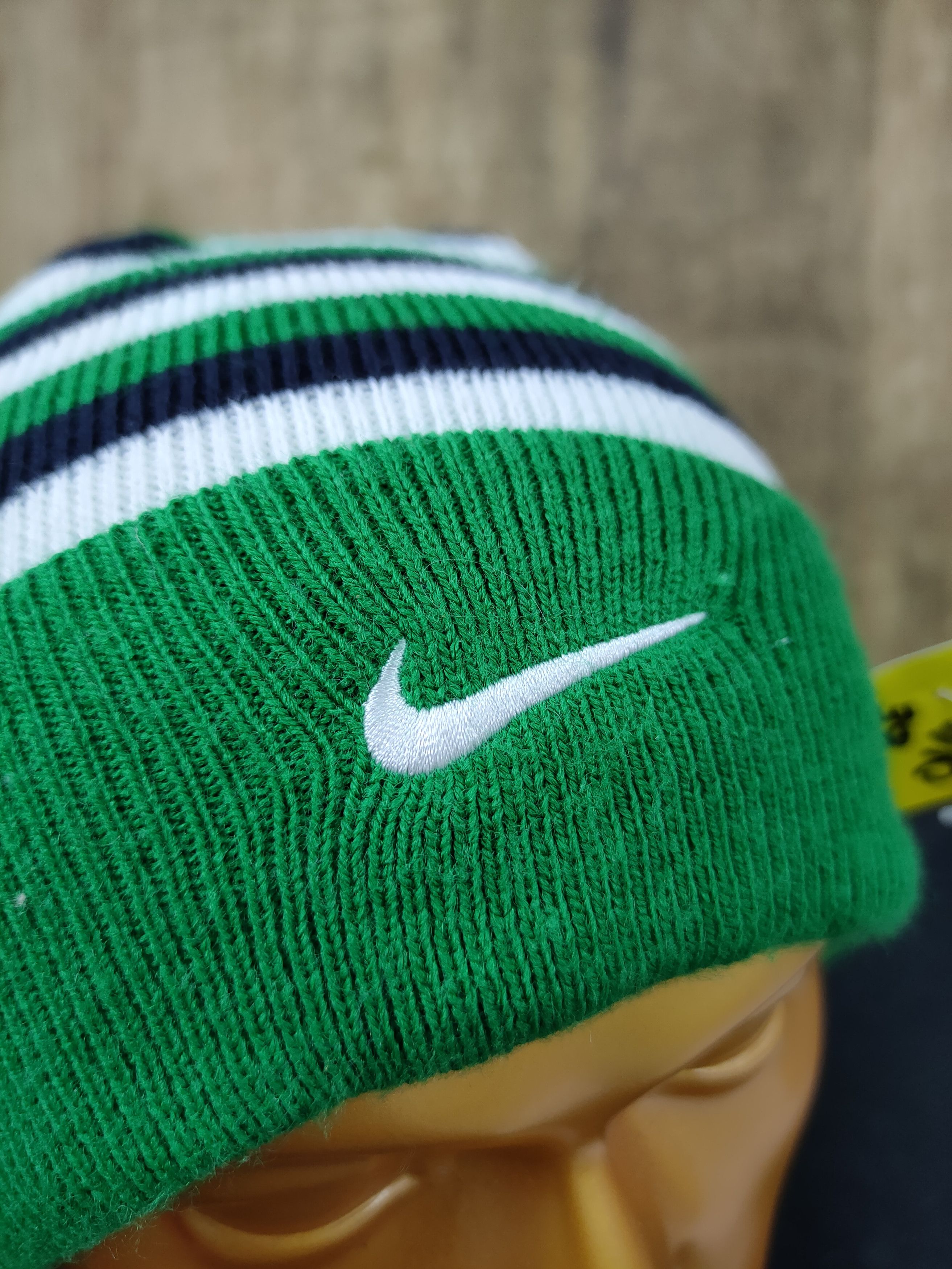 Nike Nike stripe green white embroidery logo beanie snowcap #014 Size ONE SIZE - 5 Thumbnail