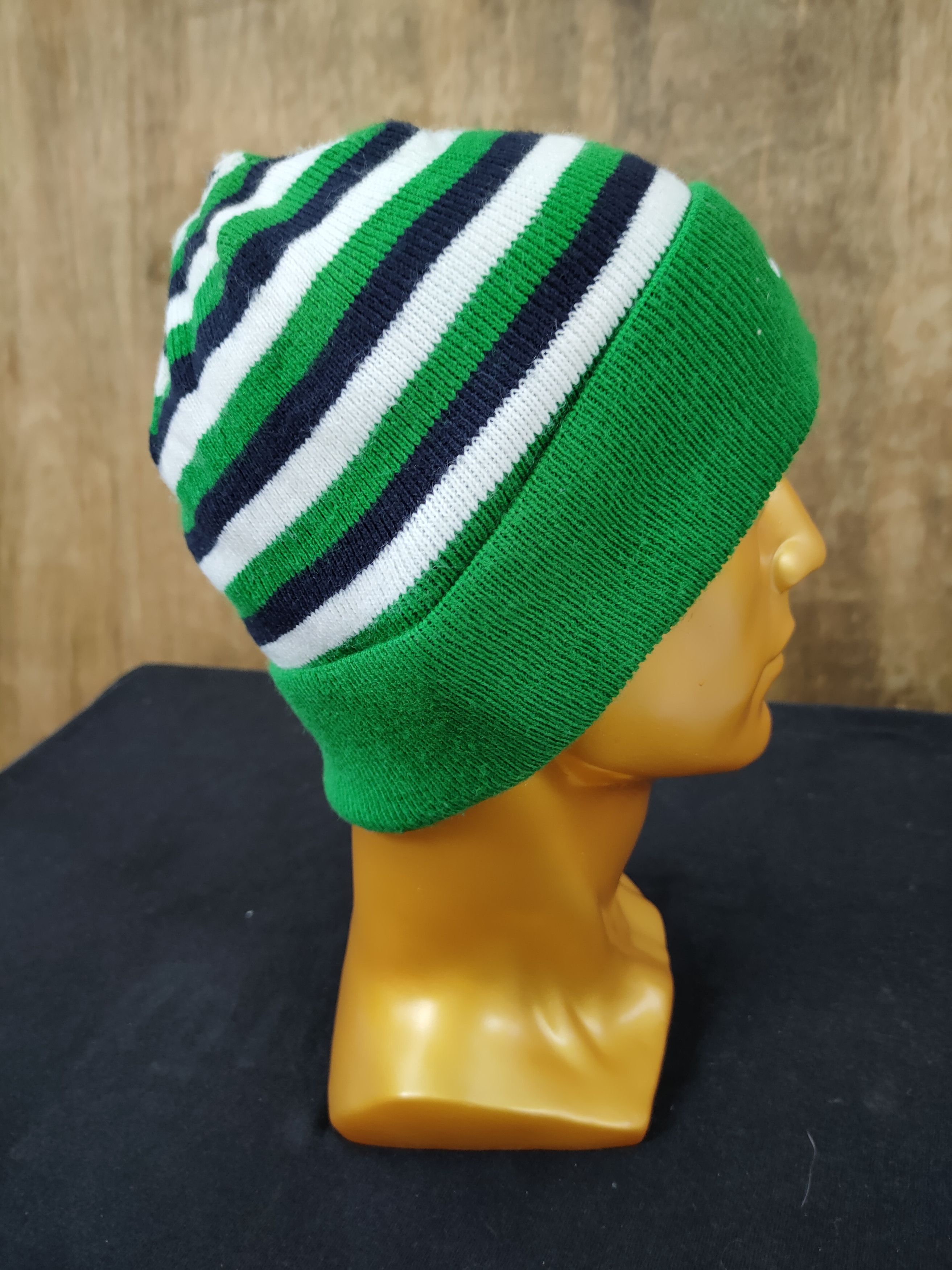 Nike Nike stripe green white embroidery logo beanie snowcap #014 Size ONE SIZE - 4 Thumbnail