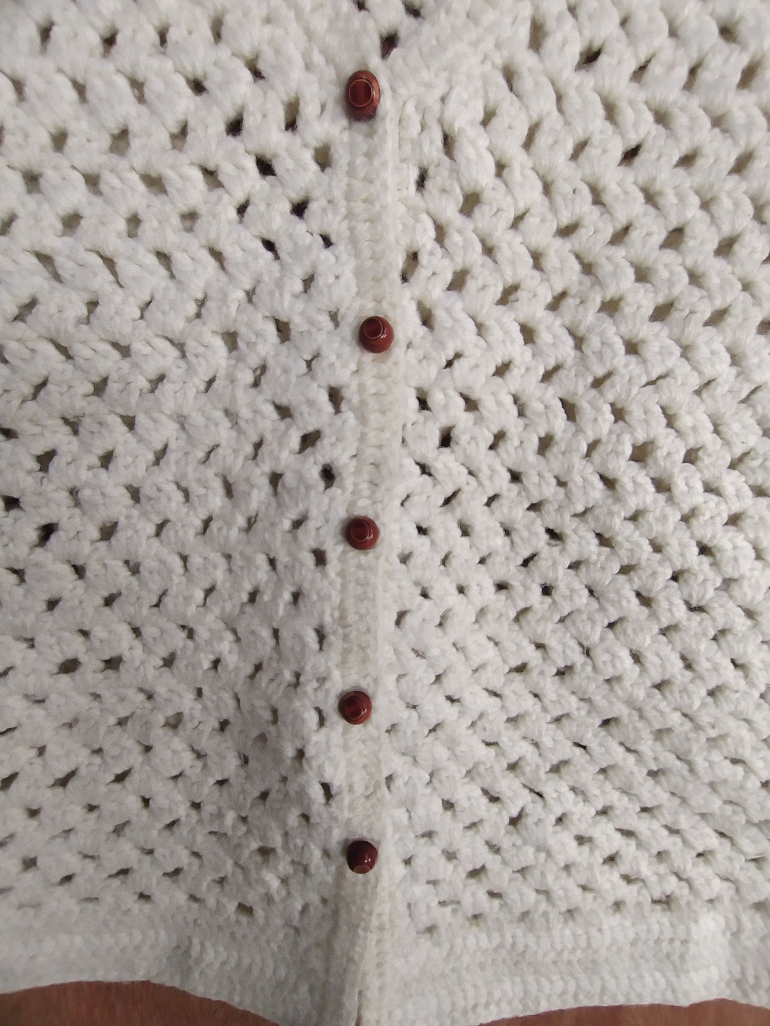 Homespun Knitwear Japan crochet handmade vest sleeveless Cream knitwear #S032 Size S / US 4 / IT 40 - 3 Thumbnail