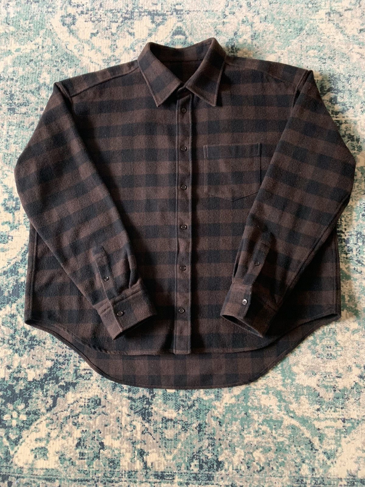 image of Balenciaga 17Ss Flannel Shirts in Brown, Men's (Size XL)