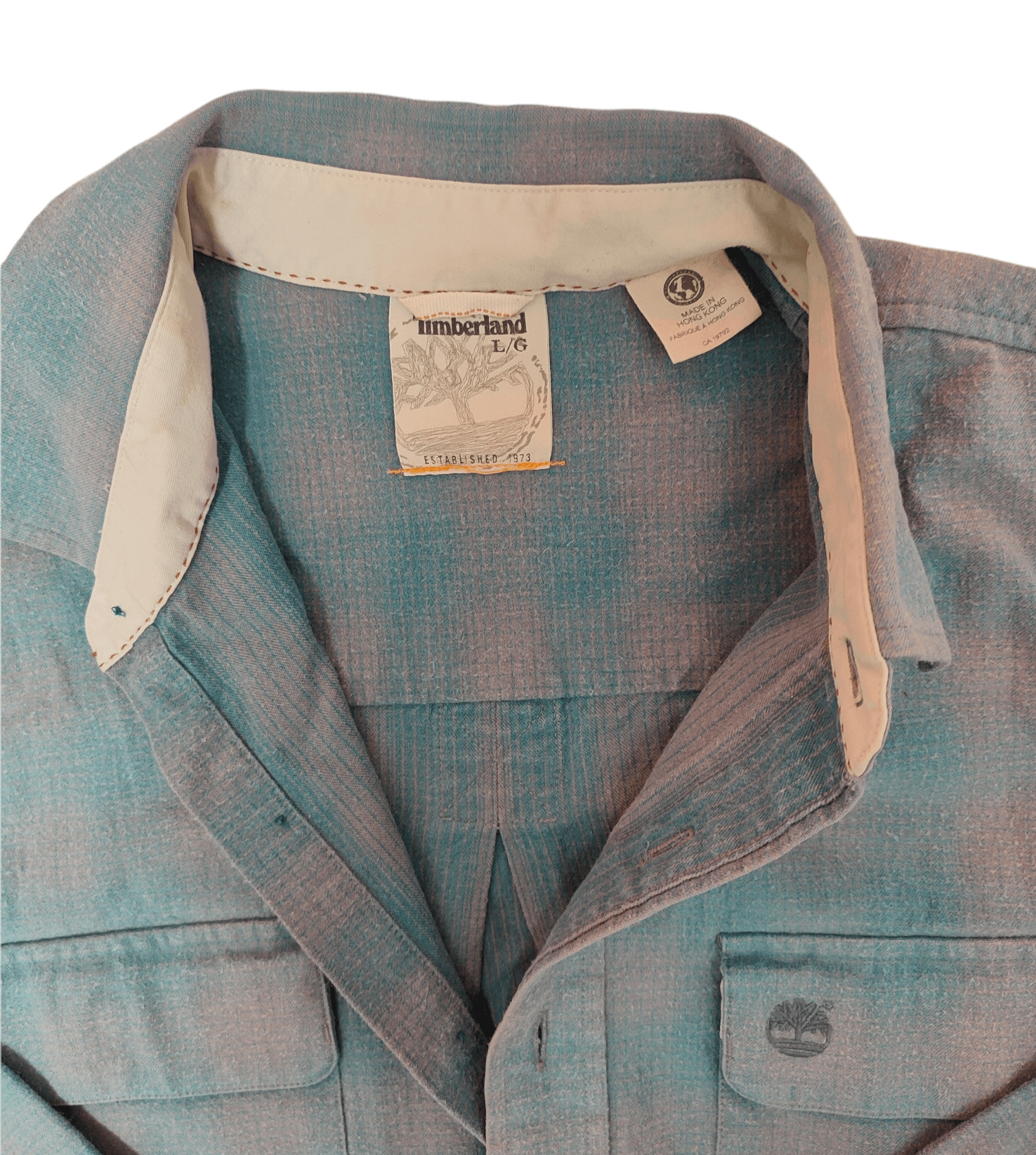 Flannel × Timberland × Vintage Vtg 90s Timberland HK Plaid Flannel Travis Scott Style Size US L / EU 52-54 / 3 - 4 Thumbnail