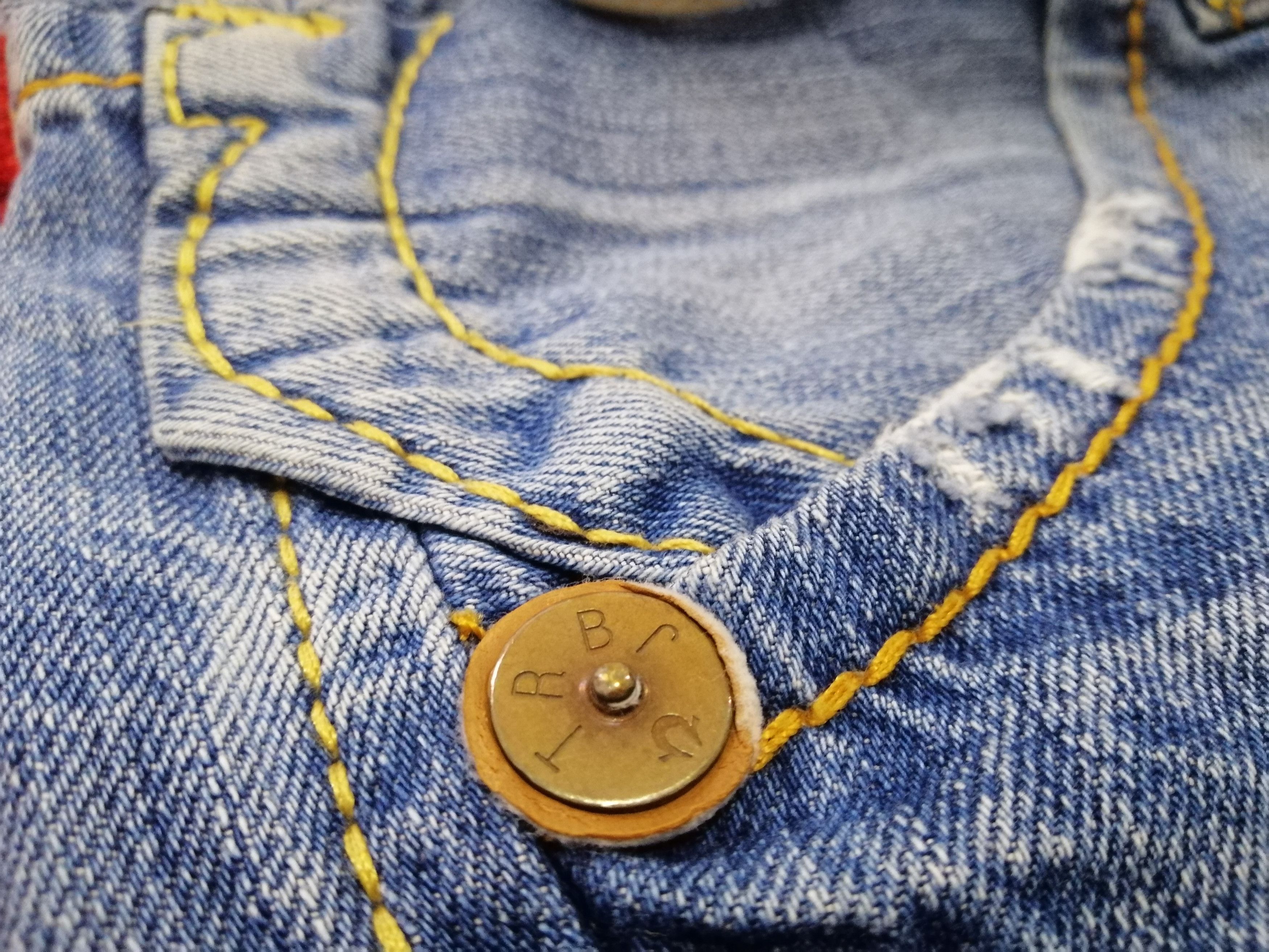 If Six Was Nine × Le Grande Bleu (L.G.B.) × True Religion Flare Jeans True Religion Distressed Blue Denim Size US 33 - 5 Thumbnail