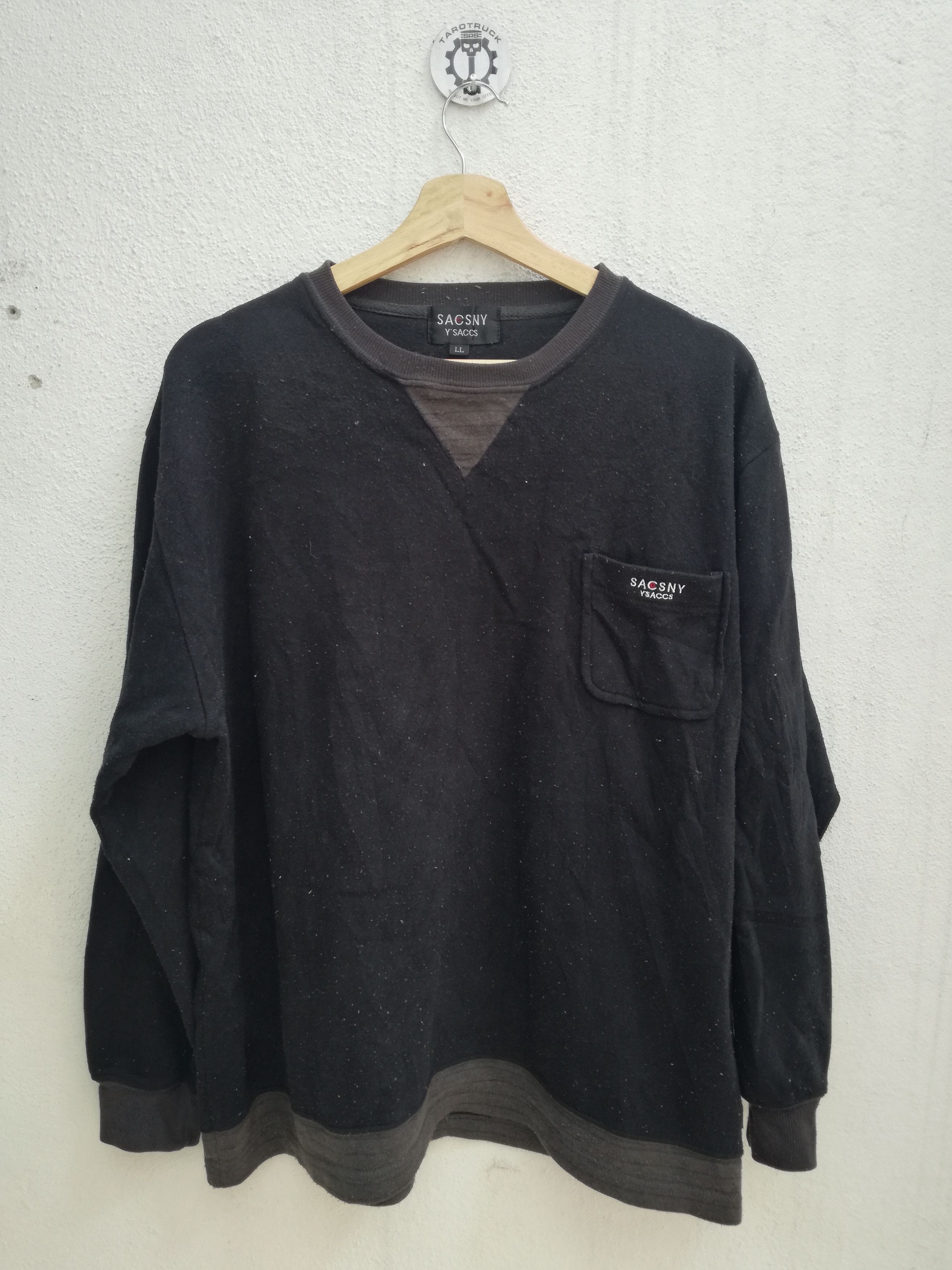 image of VTG Yohji Yamamoto Sacsny Y'saccs Longsleeves Tee in Black, Men's (Size XL)