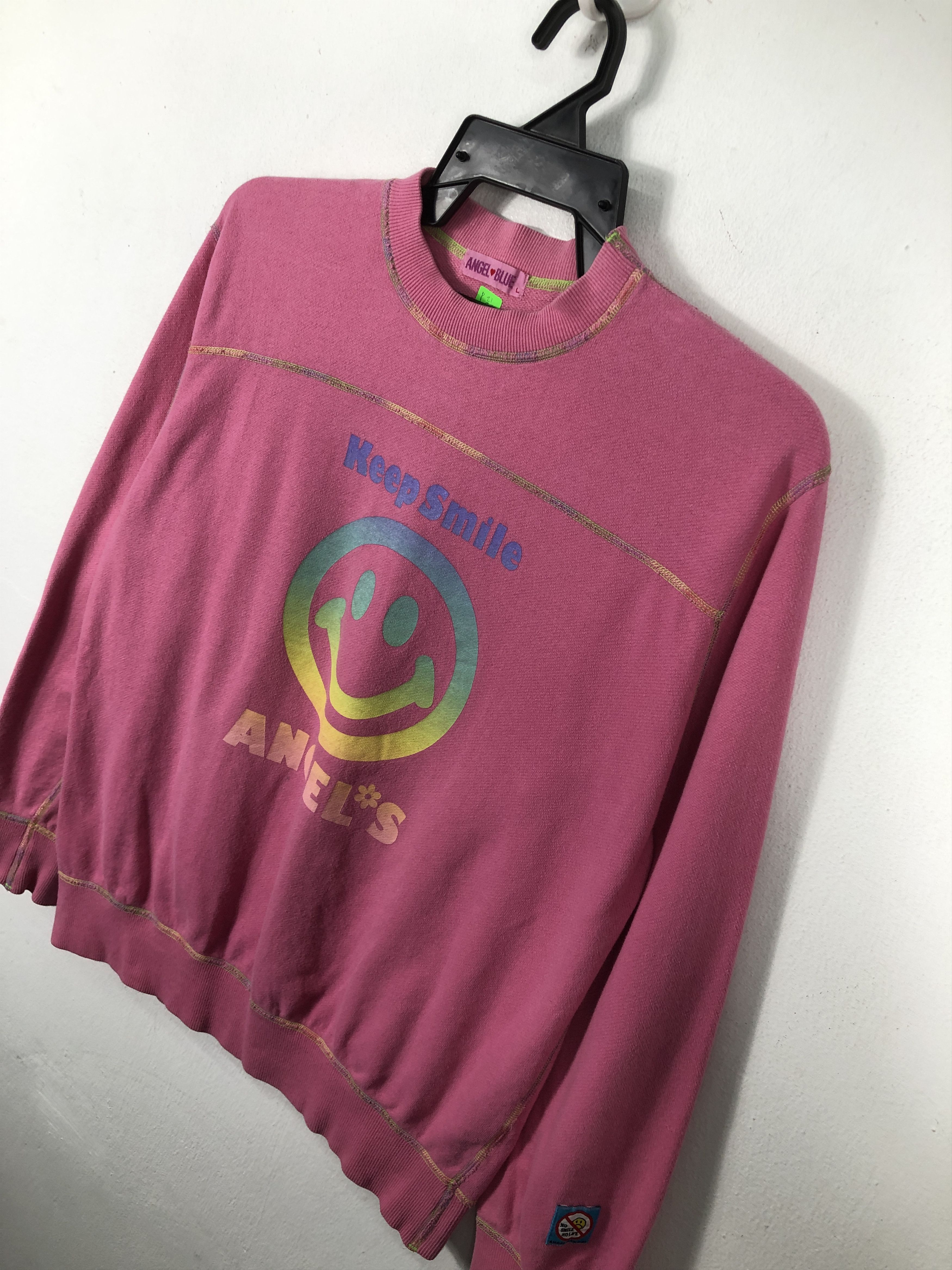 Designer × Japanese Brand × Vintage Vintage Japanese Brand Angel Blue Smile Sweatshirt Size M / US 6-8 / IT 42-44 - 2 Thumbnail