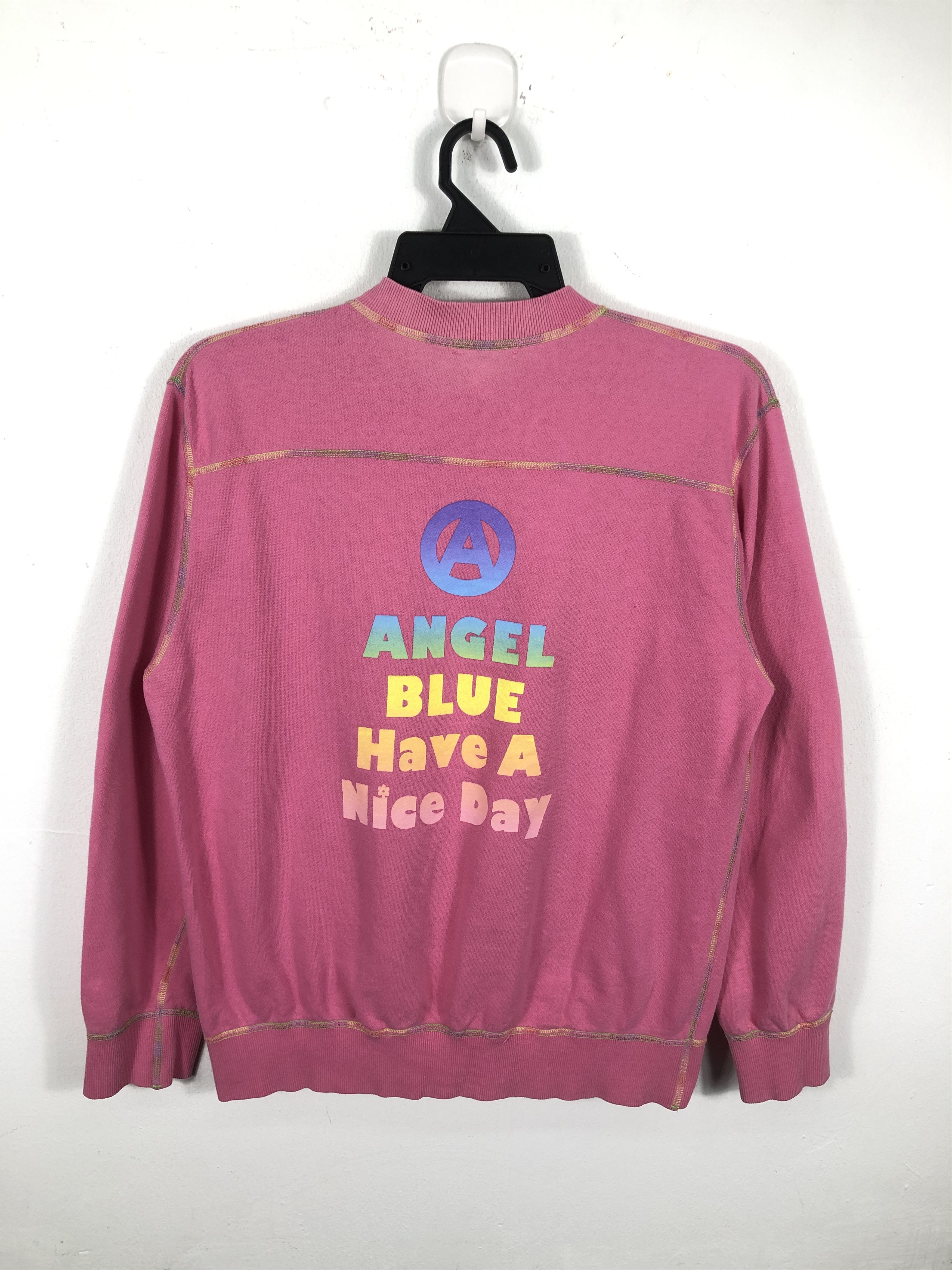 Designer × Japanese Brand × Vintage Vintage Japanese Brand Angel Blue Smile Sweatshirt Size M / US 6-8 / IT 42-44 - 9 Thumbnail