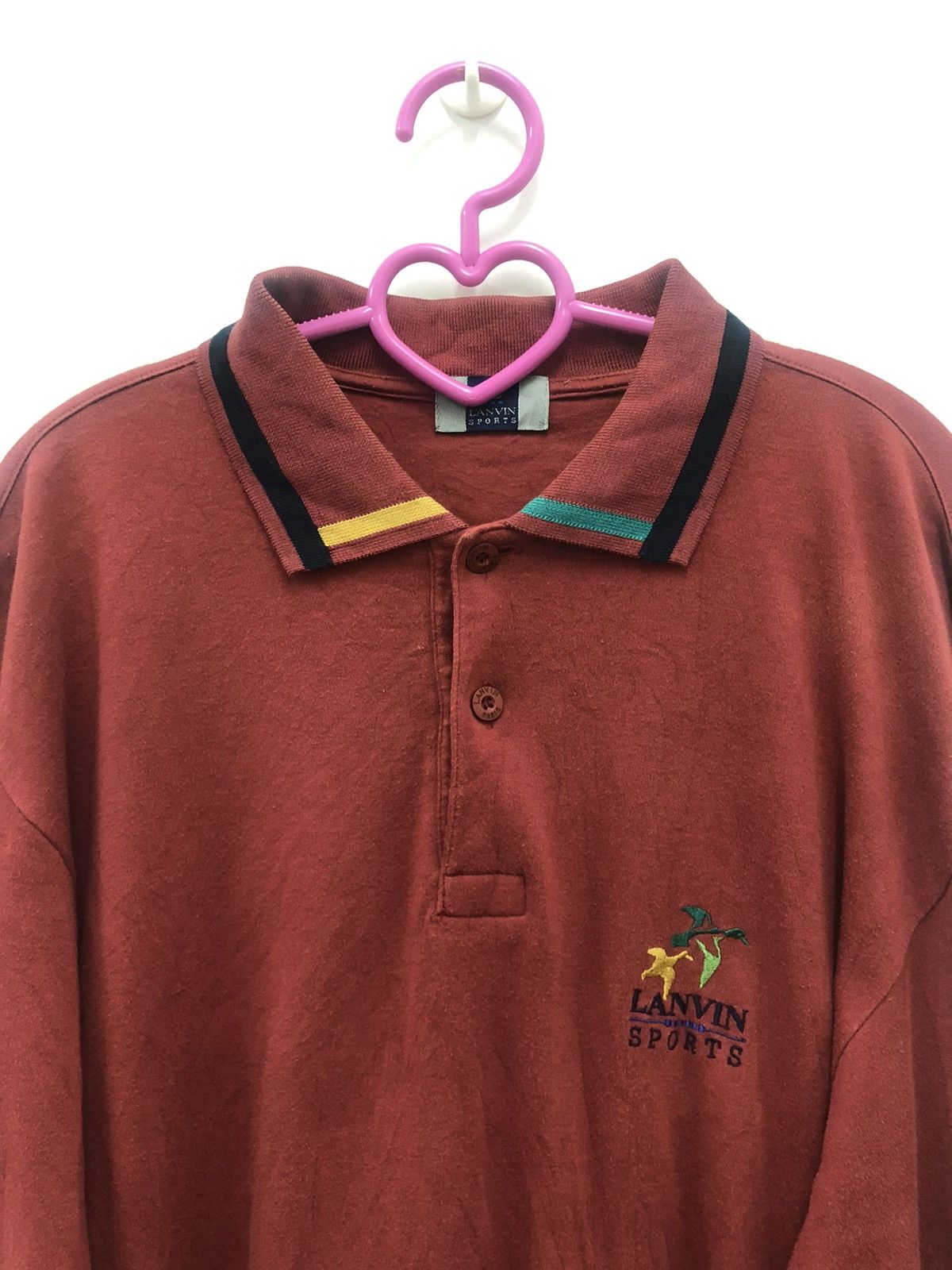 Lanvin Rare 90s Vintage LANVIN Sports Paris Long Sleeve Polo Shirt Size US M / EU 48-50 / 2 - 2 Thumbnail
