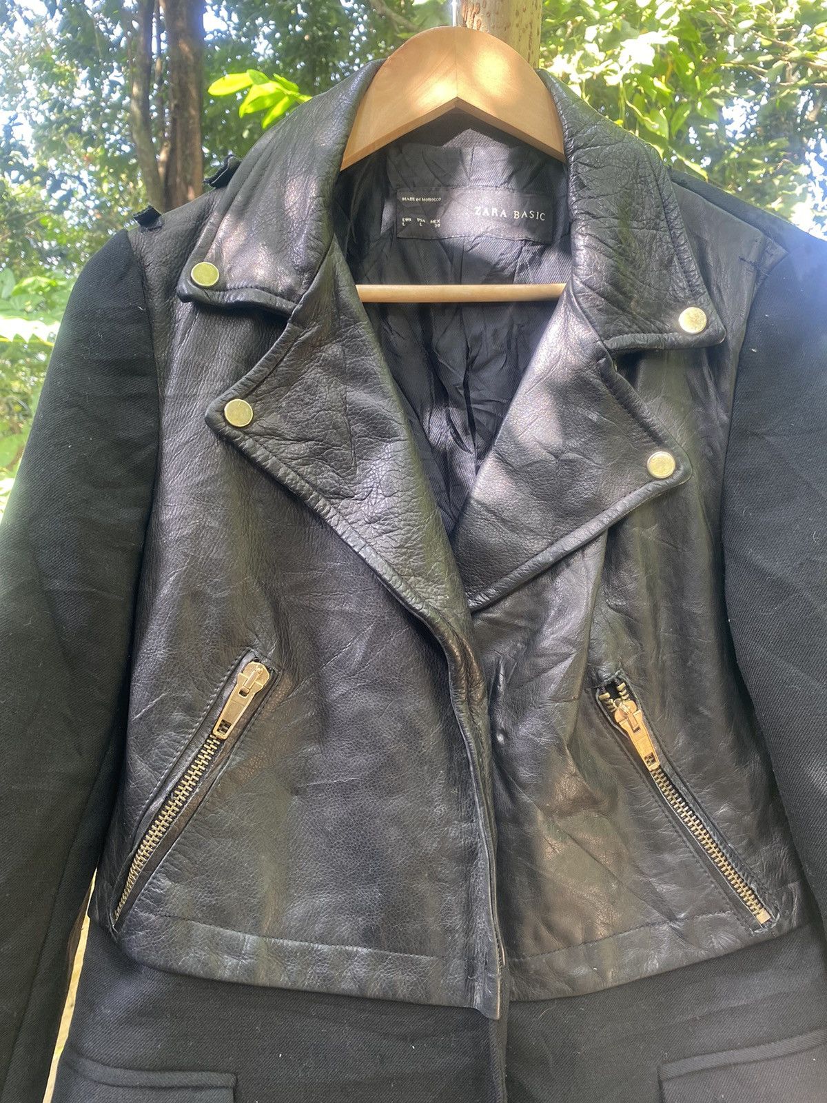 If Six Was Nine × Zara ZARA BASIC LEATHER JACKET Size US L / EU 52-54 / 3 - 4 Thumbnail