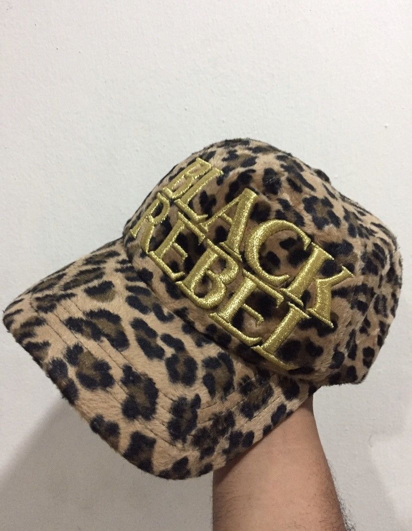 Indian Motorcycle VTG Black Rebel Leopard Skin Hat Size ONE SIZE - 2 Thumbnail