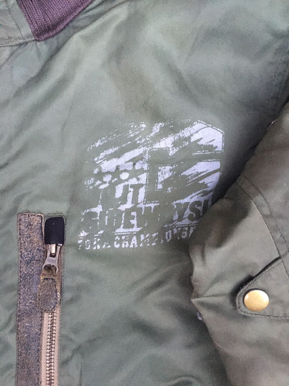 Vintage GREEDY MOTORCYCLES BOMBER GREEN STYLES JACKETS Size US L / EU 52-54 / 3 - 9 Thumbnail