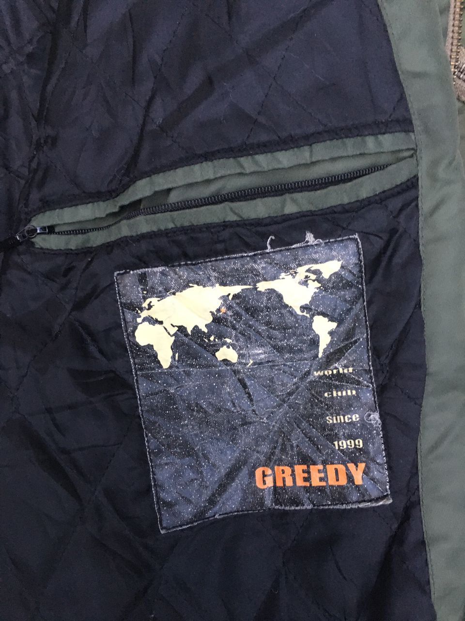 Vintage GREEDY MOTORCYCLES BOMBER GREEN STYLES JACKETS Size US L / EU 52-54 / 3 - 7 Thumbnail