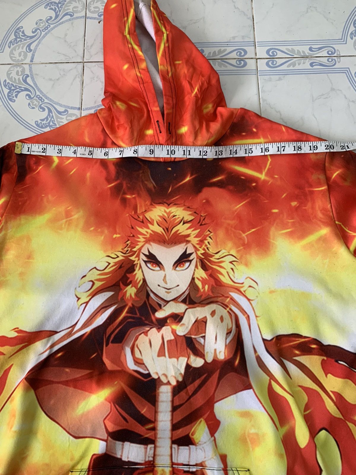 Anime Rengoku Hashira Anime Kimetsu No Yaiba Hoodie Full Printed Size US XXL / EU 58 / 5 - 14 Thumbnail