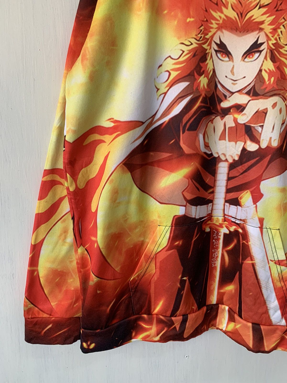 Anime Rengoku Hashira Anime Kimetsu No Yaiba Hoodie Full Printed Size US XXL / EU 58 / 5 - 6 Thumbnail
