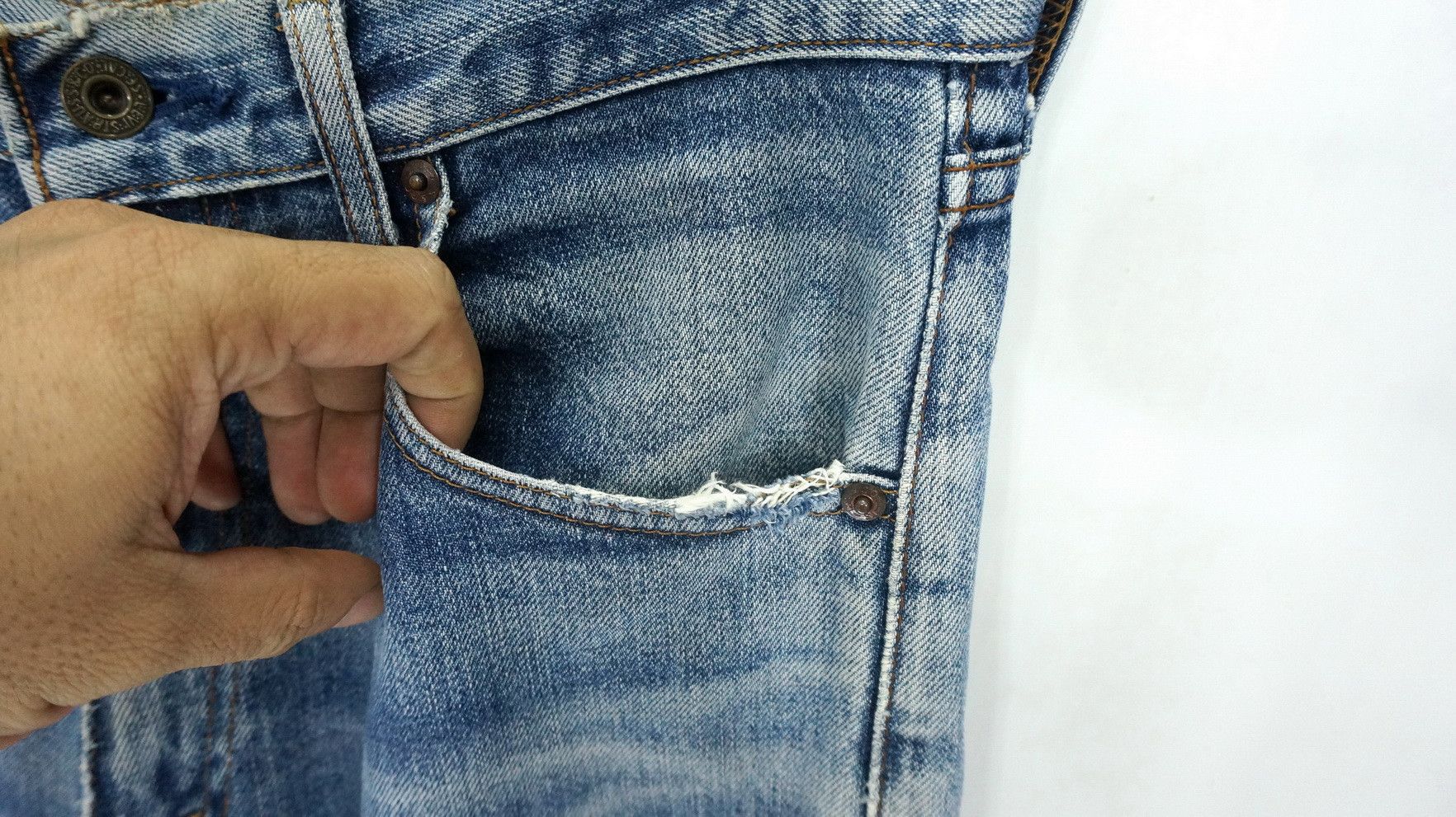 Levi's Vintage 90s Levi's 503 Japan Distressed Aging Jeans LF5 Size US 31 - 5 Thumbnail