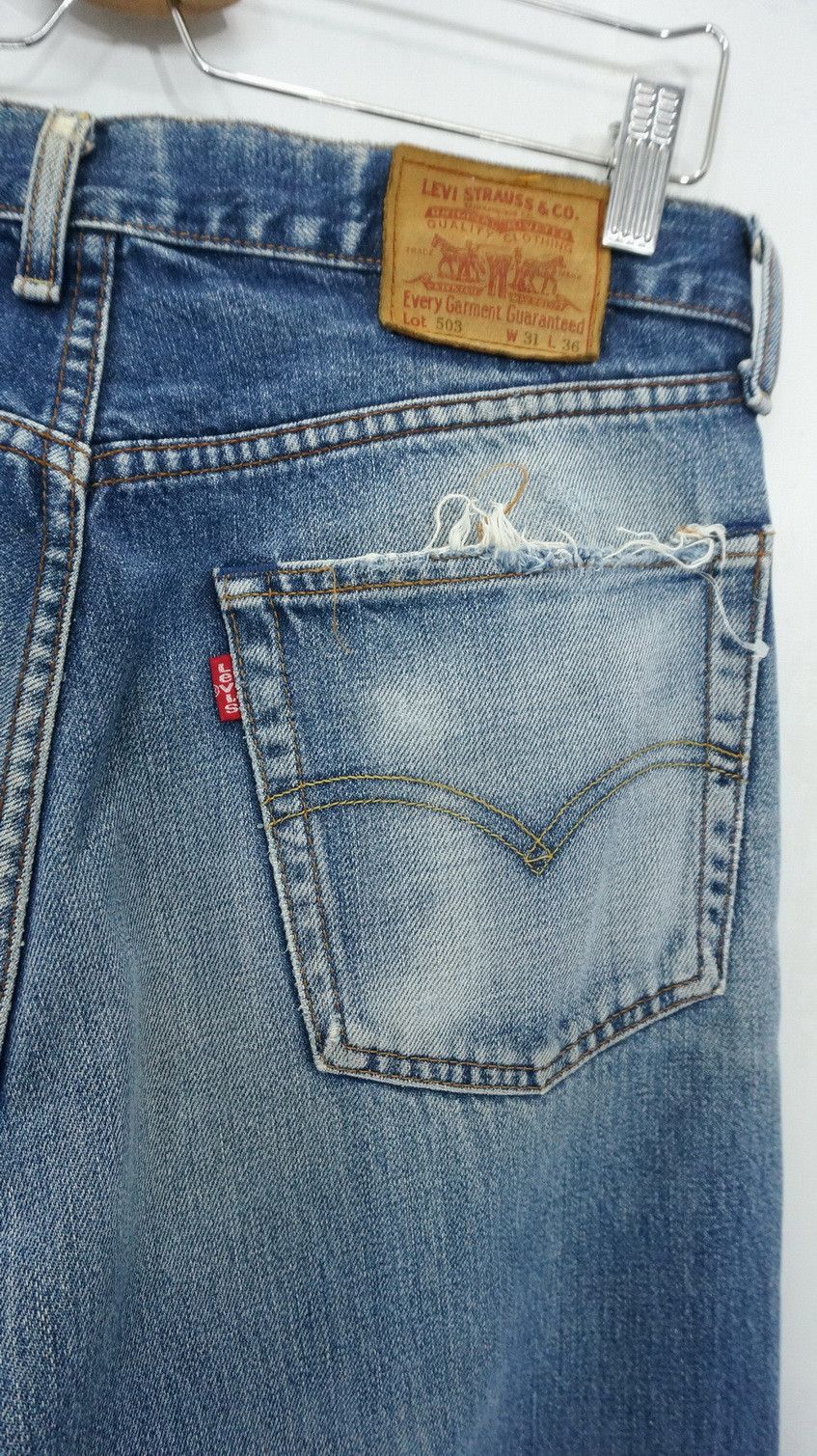Levi's Vintage 90s Levi's 503 Japan Distressed Aging Jeans LF5 Size US 31 - 8 Thumbnail