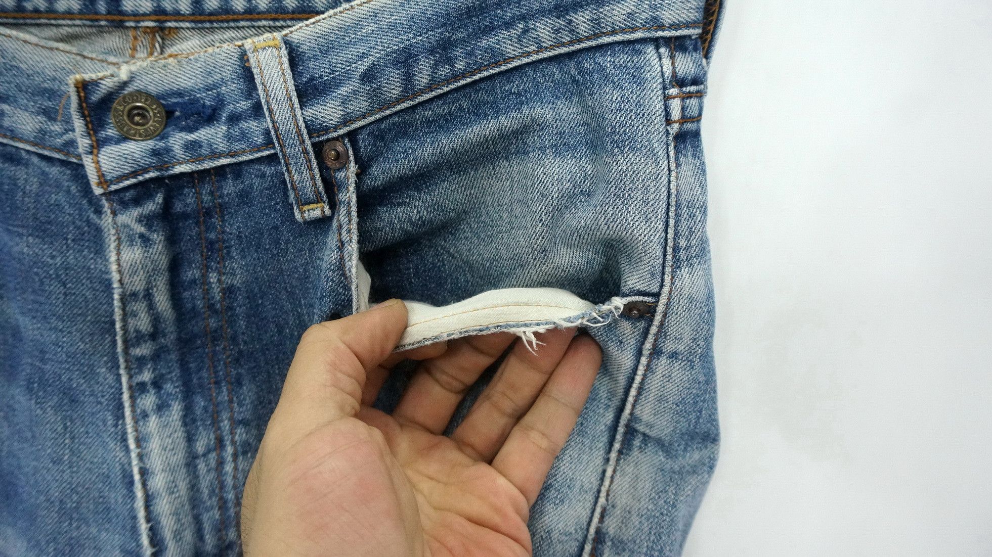 Levi's Vintage 90s Levi's 503 Japan Distressed Aging Jeans LF5 Size US 31 - 6 Thumbnail