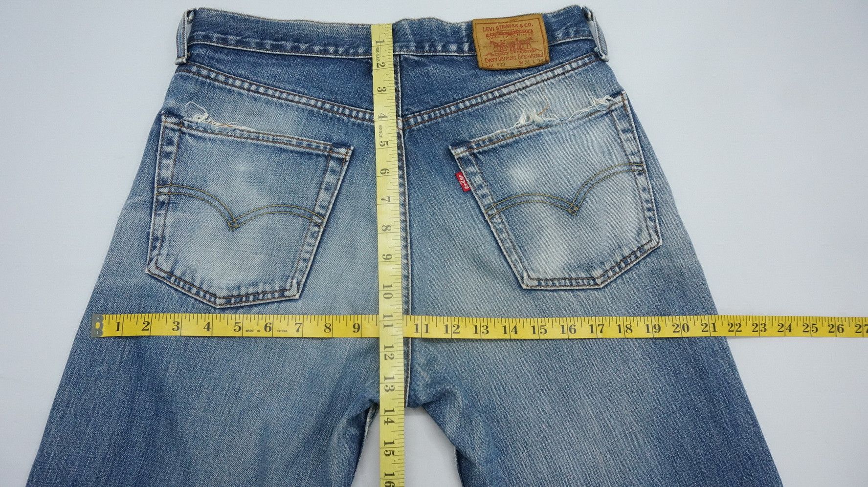 Levi's Vintage 90s Levi's 503 Japan Distressed Aging Jeans LF5 Size US 31 - 17 Thumbnail