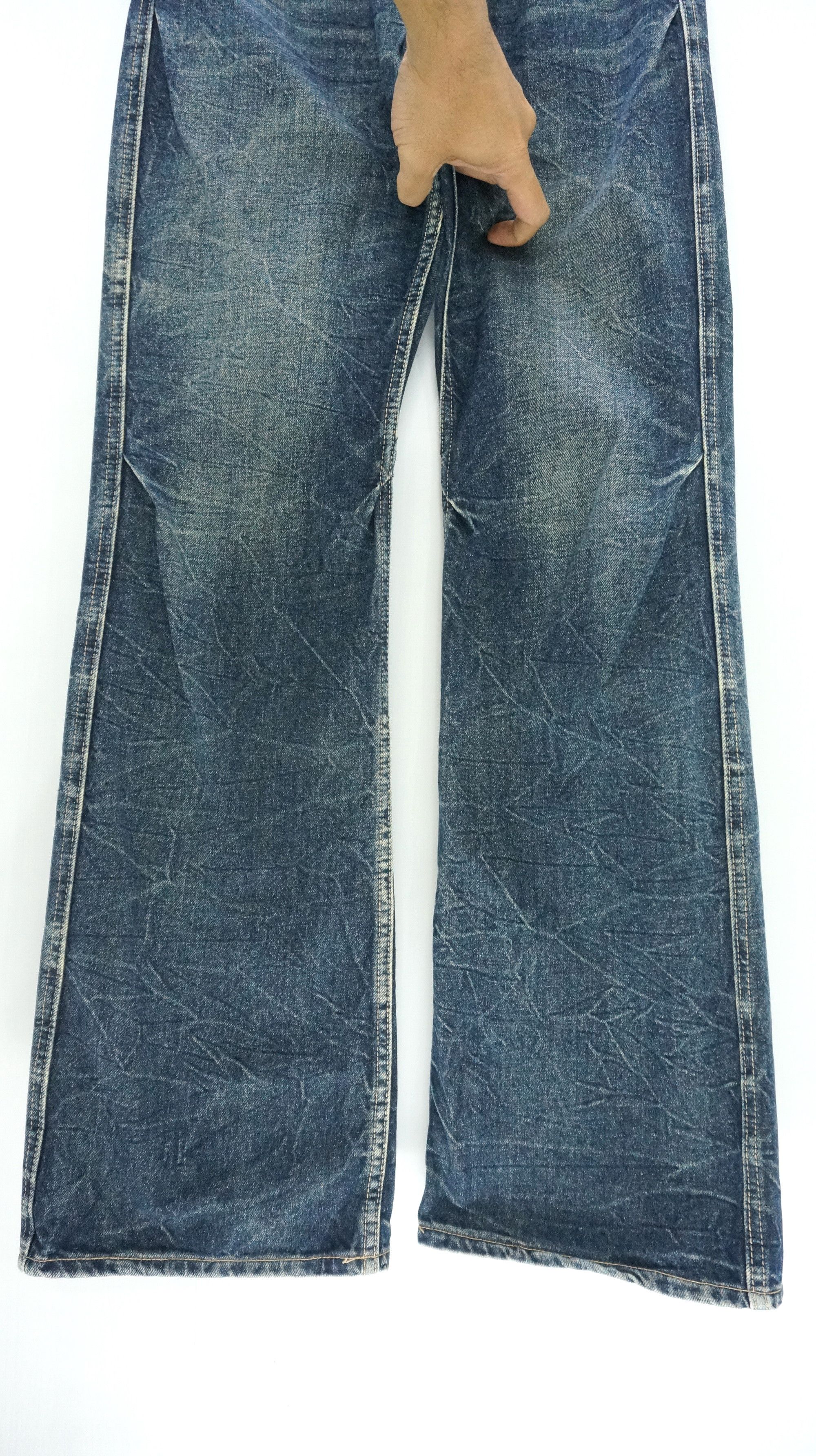 Japanese Brand VTG FLARE 🔥 JACK SERIKA Printed Wings Dark Blue Jeans Size US 30 / EU 46 - 10 Thumbnail