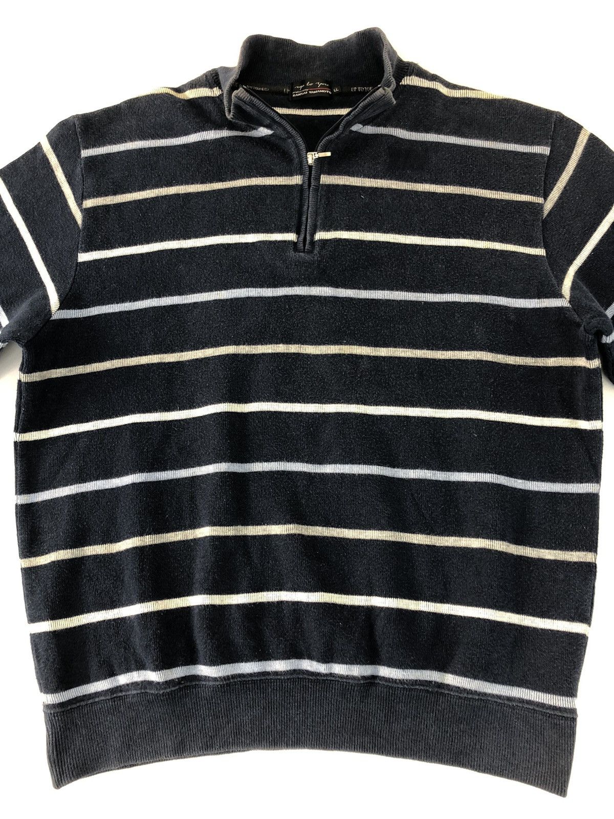 Japanese Brand × Kansai Yamamoto Up To You by Kansai Yamamoto Half Zip Sweater Striped Style Size US L / EU 52-54 / 3 - 3 Thumbnail