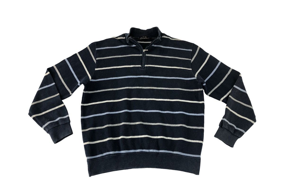Japanese Brand × Kansai Yamamoto Up To You by Kansai Yamamoto Half Zip Sweater Striped Style Size US L / EU 52-54 / 3 - 1 Thumbnail