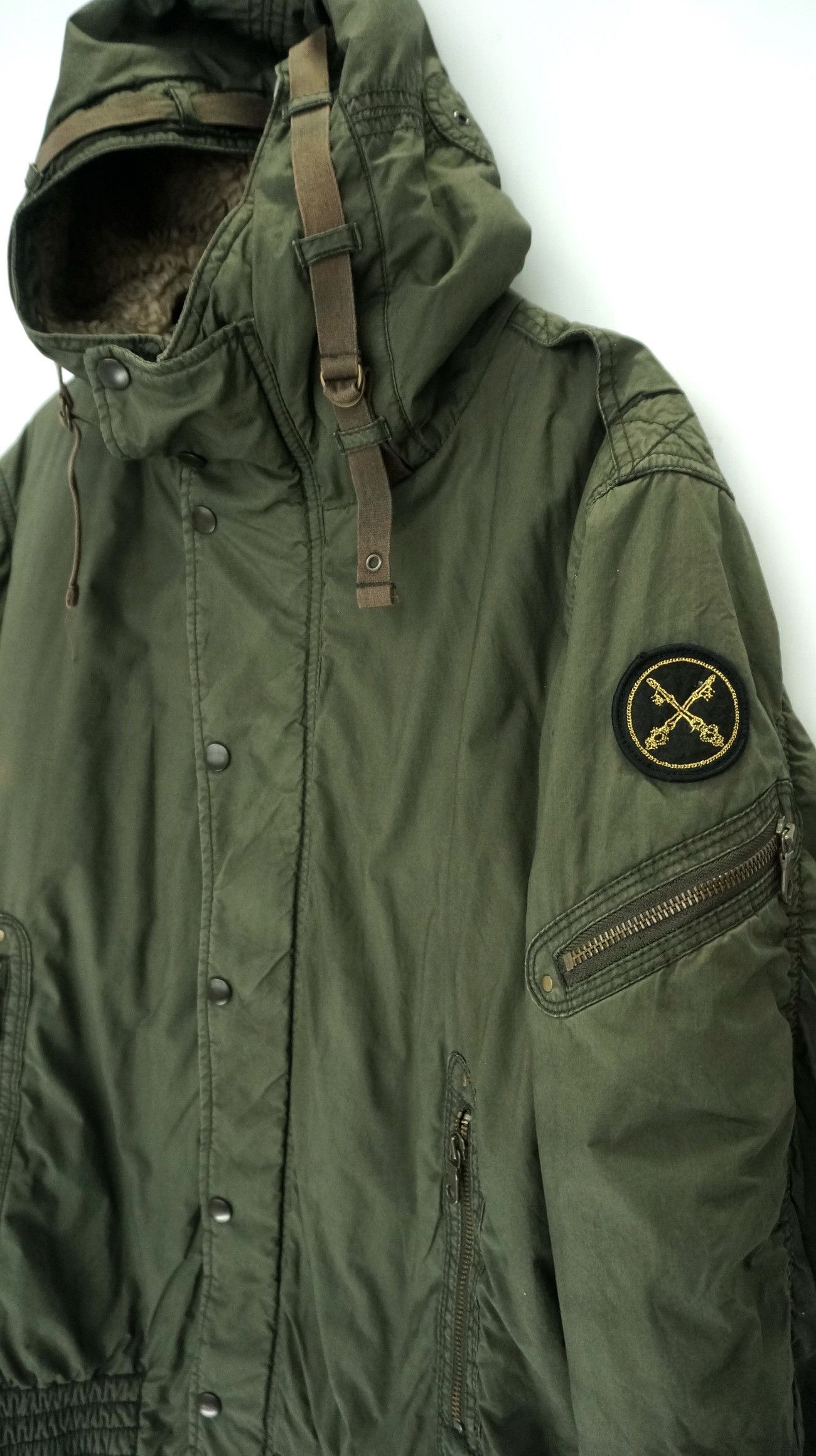 Uniqlo Uniqlo Vintage Military Jacket Faux Fur Lined Hoodie Size US S / EU 44-46 / 1 - 3 Thumbnail