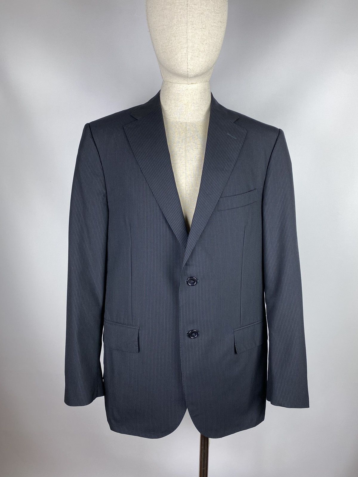Corneliani × Designer Corneliani men virgin wool striped blazer jacket sport coat Size 40R - 1 Thumbnail