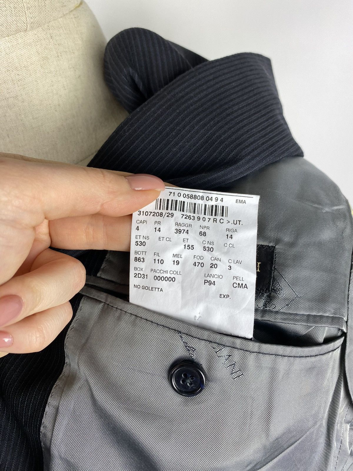 Corneliani × Designer Corneliani men virgin wool striped blazer jacket sport coat Size 40R - 14 Thumbnail