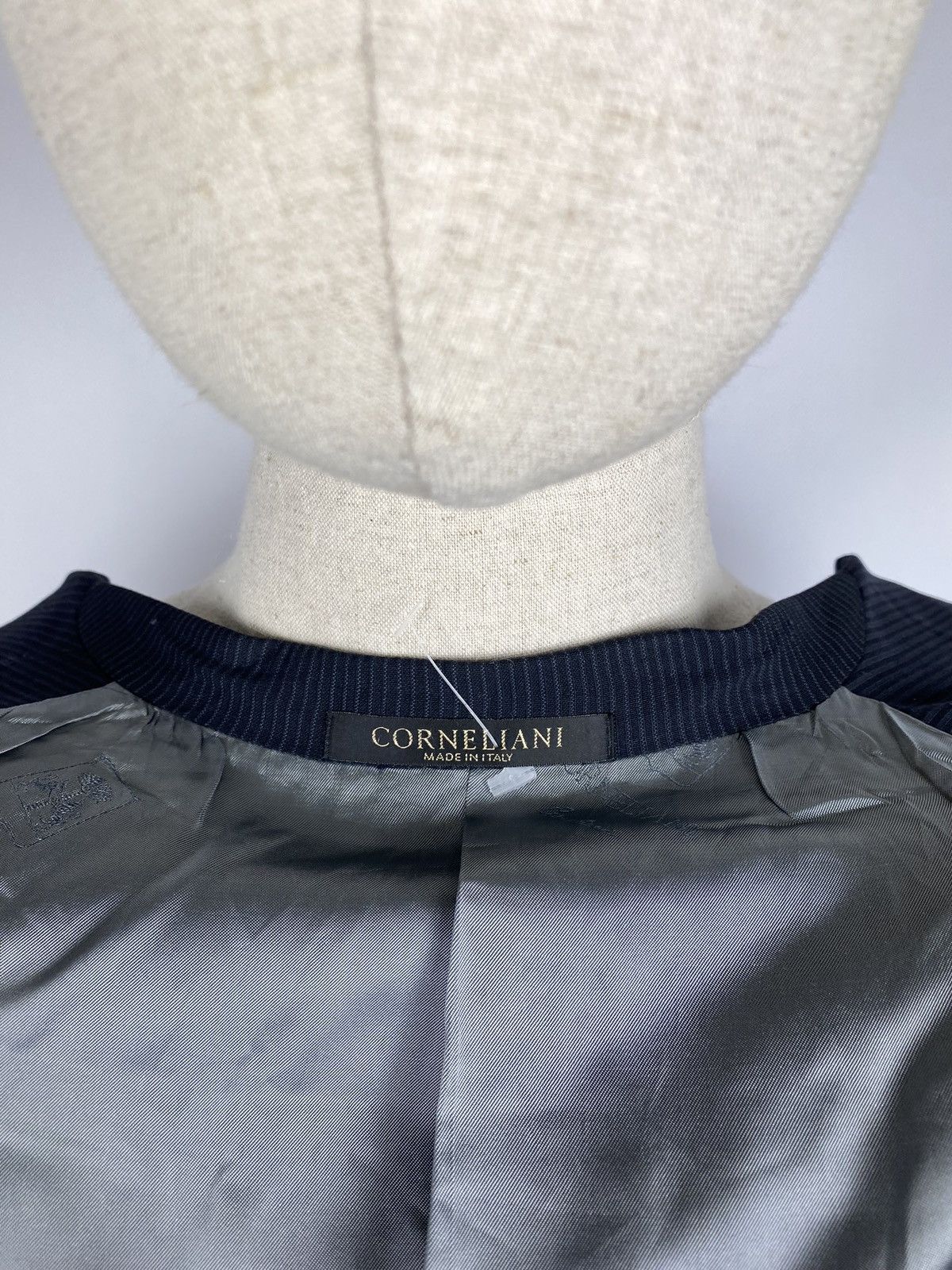 Corneliani × Designer Corneliani men virgin wool striped blazer jacket sport coat Size 40R - 10 Thumbnail
