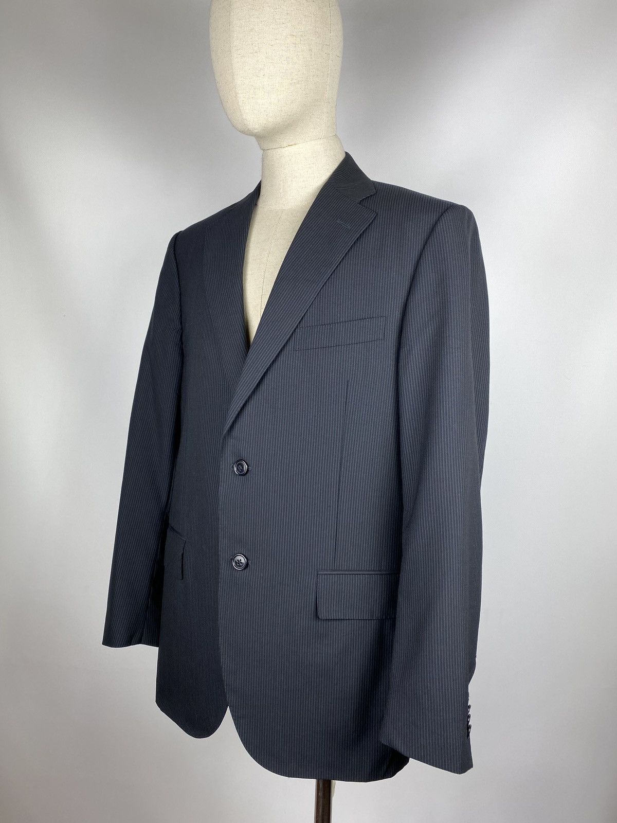 Corneliani × Designer Corneliani men virgin wool striped blazer jacket sport coat Size 40R - 3 Thumbnail