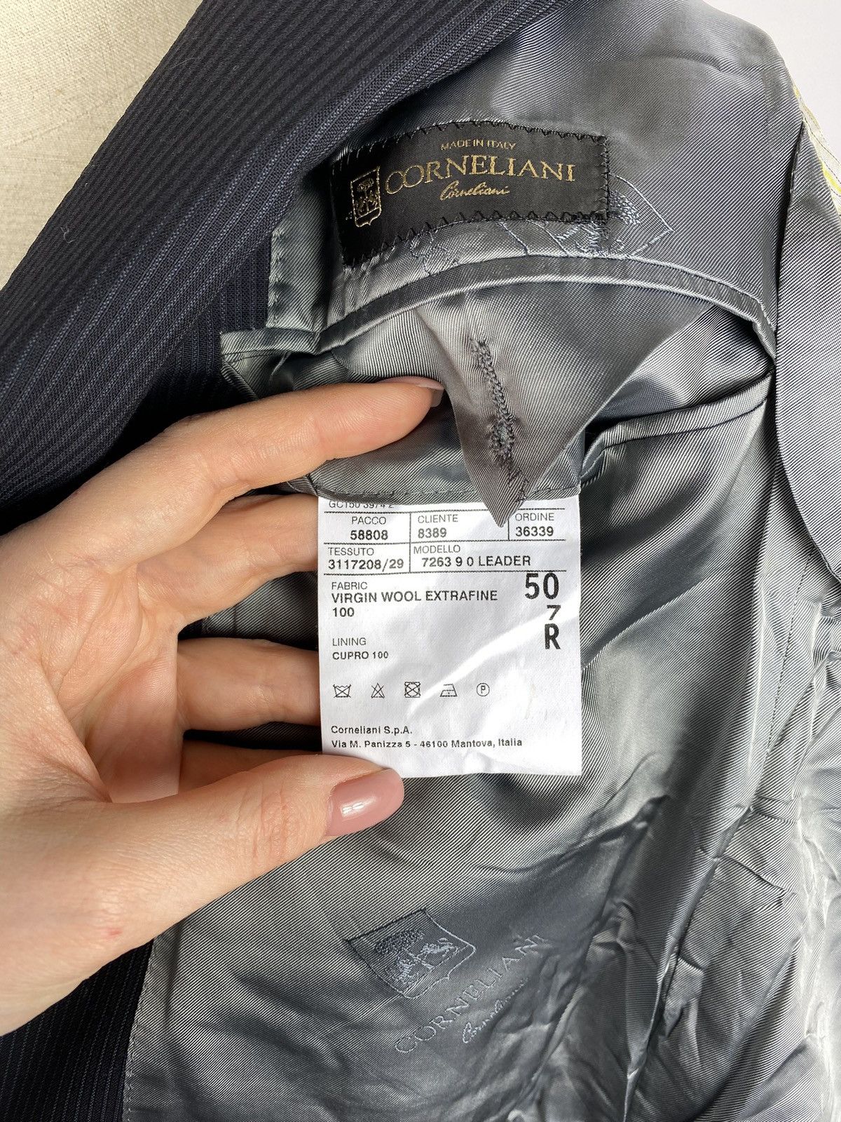 Corneliani × Designer Corneliani men virgin wool striped blazer jacket sport coat Size 40R - 13 Thumbnail