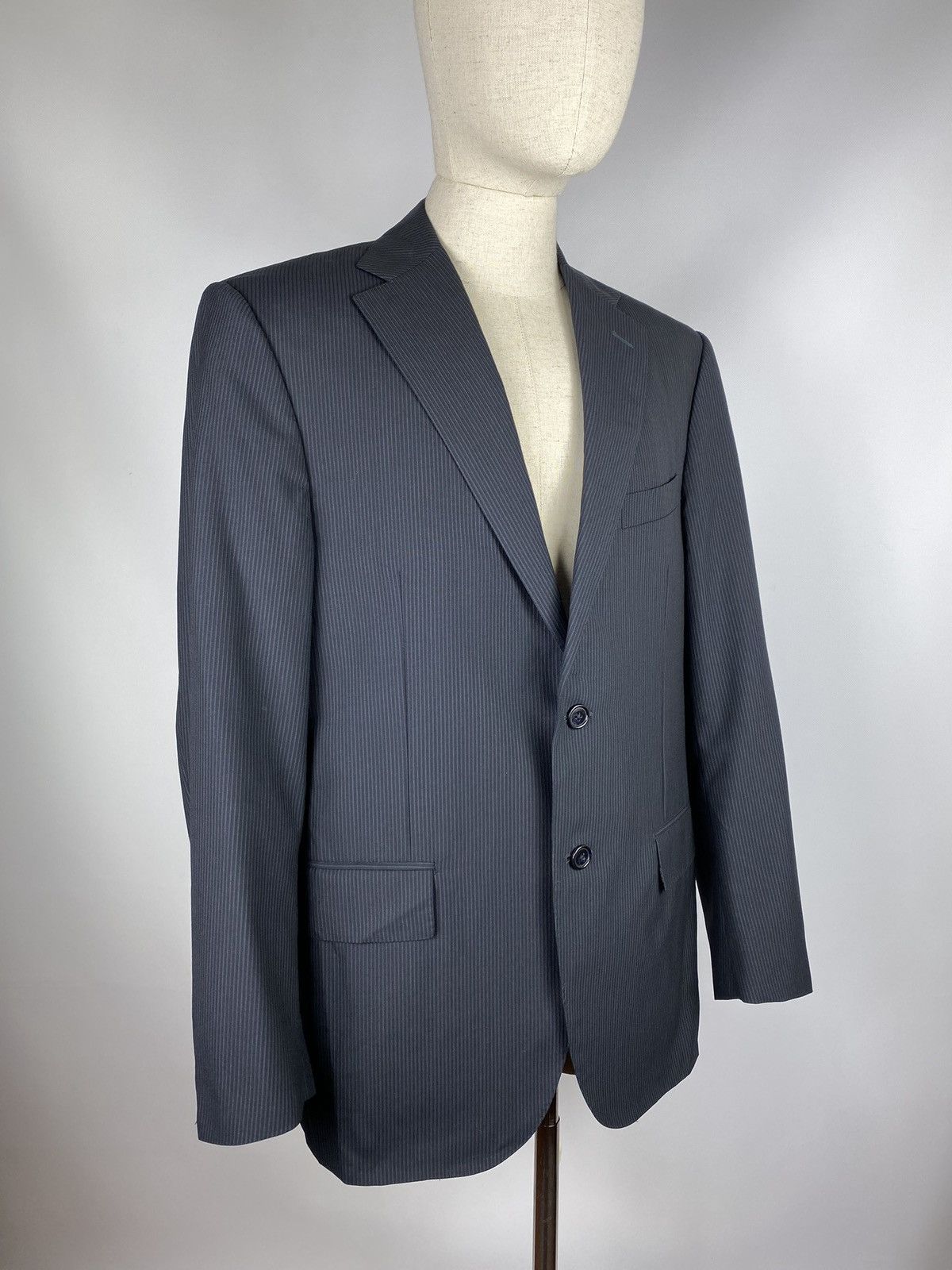 Corneliani × Designer Corneliani men virgin wool striped blazer jacket sport coat Size 40R - 2 Thumbnail