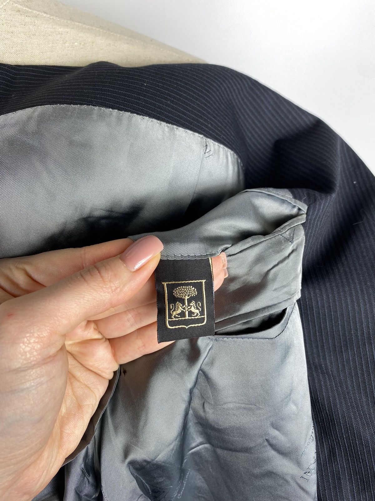 Corneliani × Designer Corneliani men virgin wool striped blazer jacket sport coat Size 40R - 11 Thumbnail