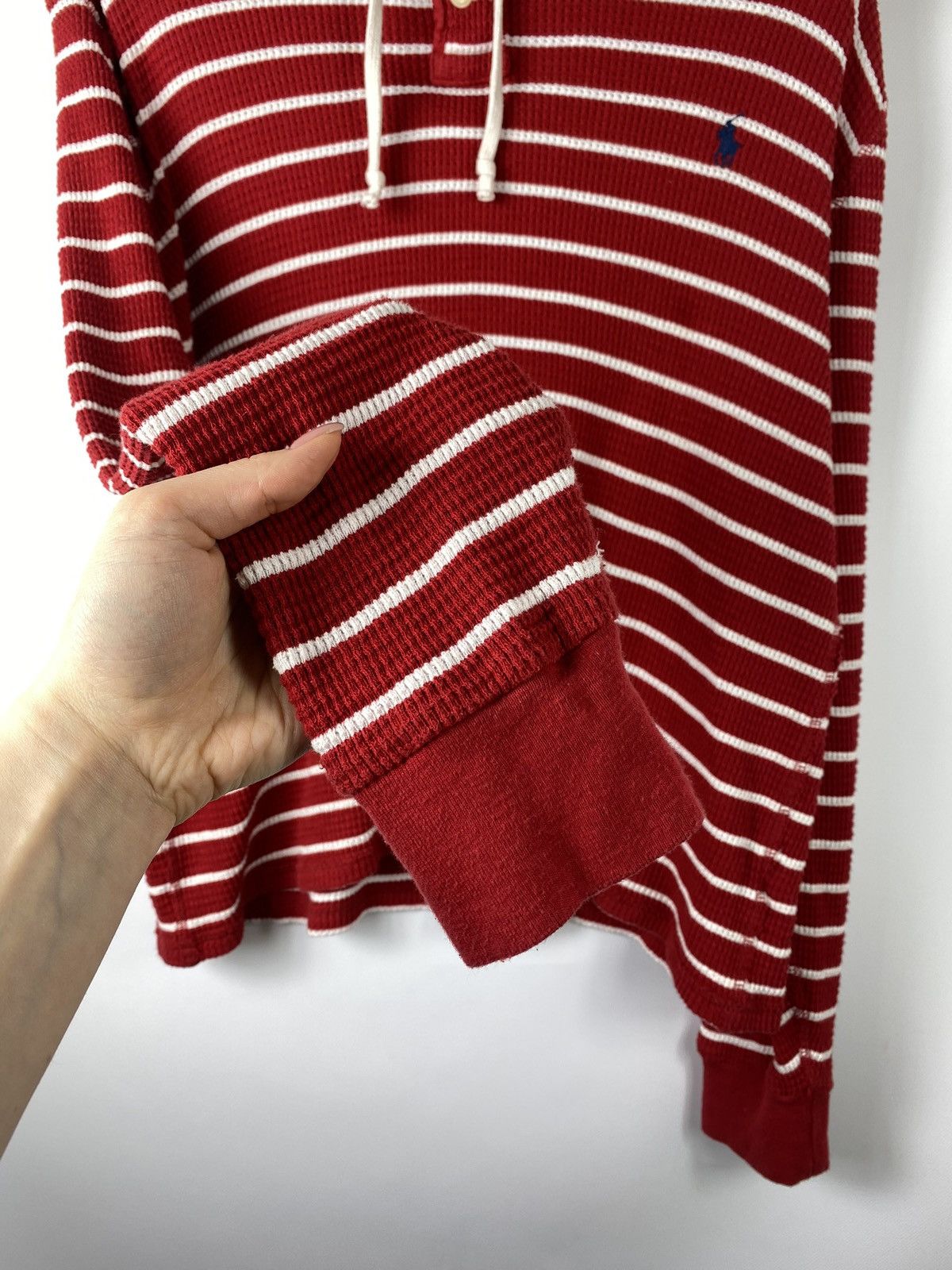 Polo Ralph Lauren Polo by Ralph Lauren vintage knitted striped waffle hoodie Size US L / EU 52-54 / 3 - 4 Thumbnail